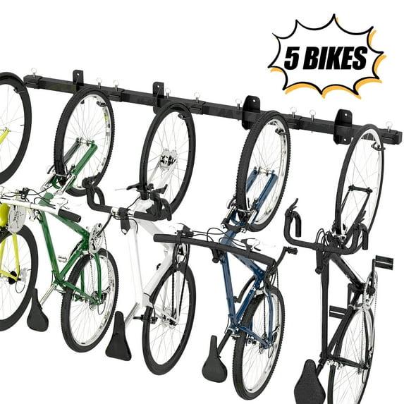 Sttoraboks Bike Storage Rack, Garage Wall Mount Hanger Holds 5 Bikes