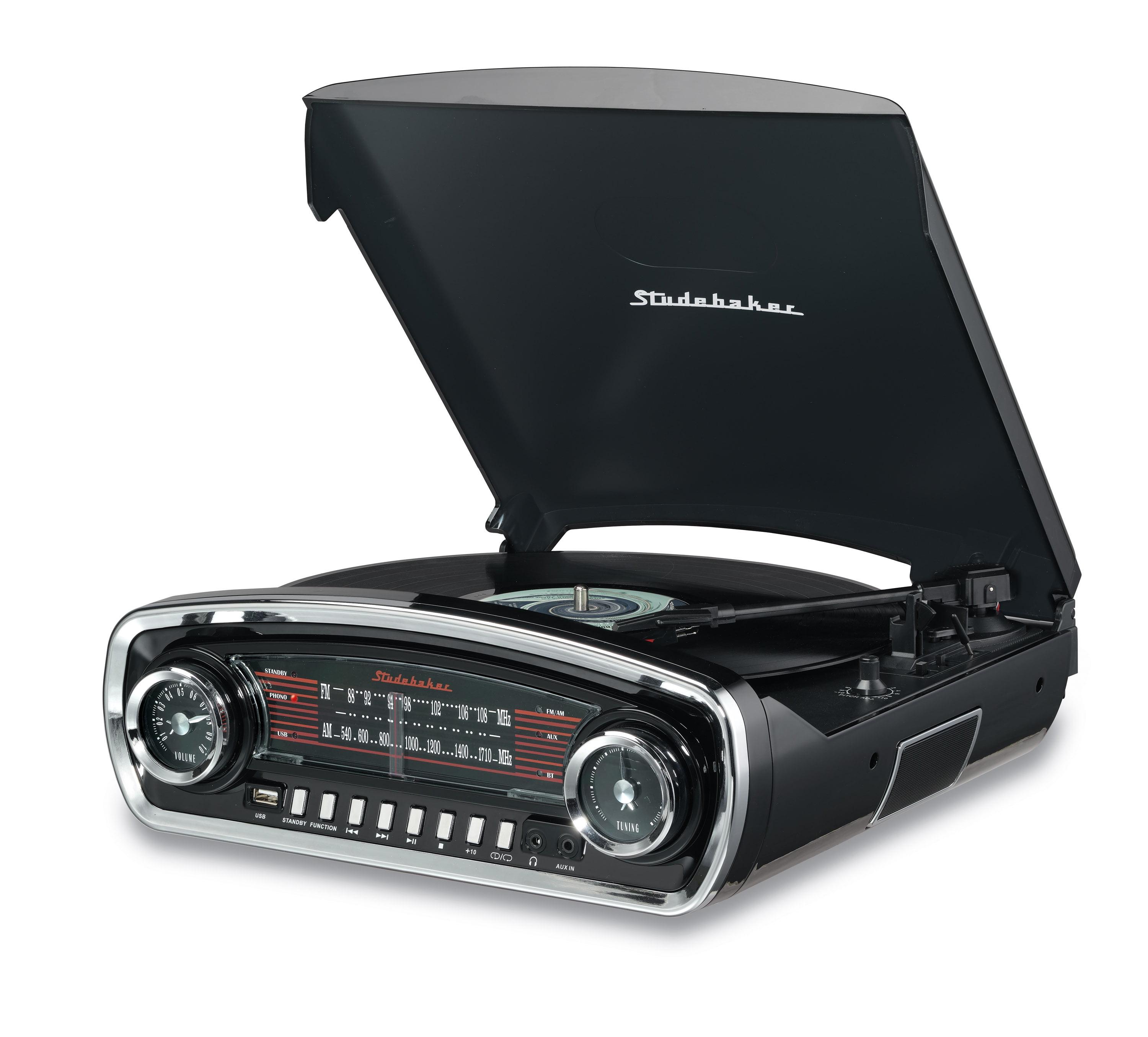 Studebaker Portable 3 - Speed Turntable Decorative Record Player with Bluetooth