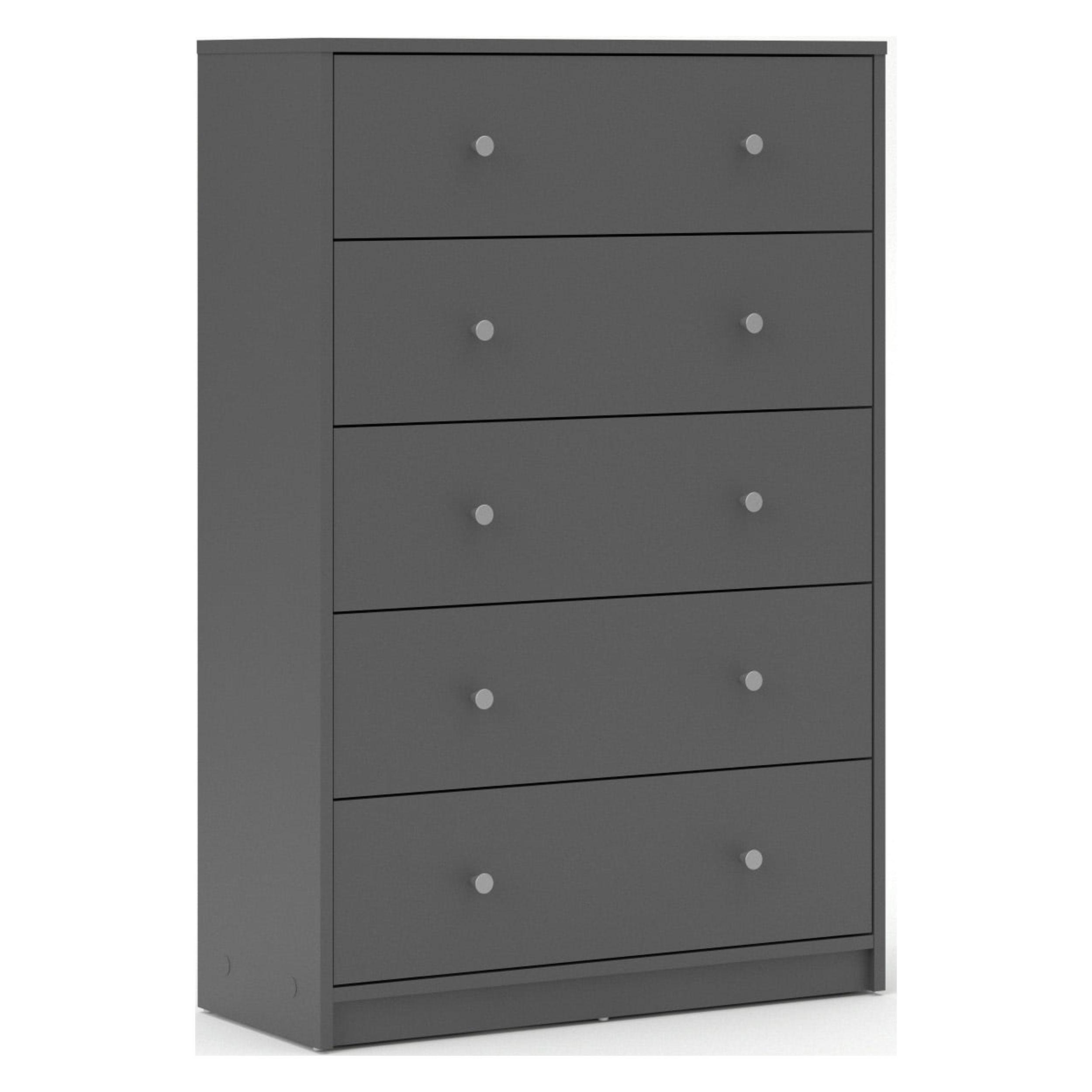 Tvilum Studio 5 Drawer Chest Dresser for Adults, Grey