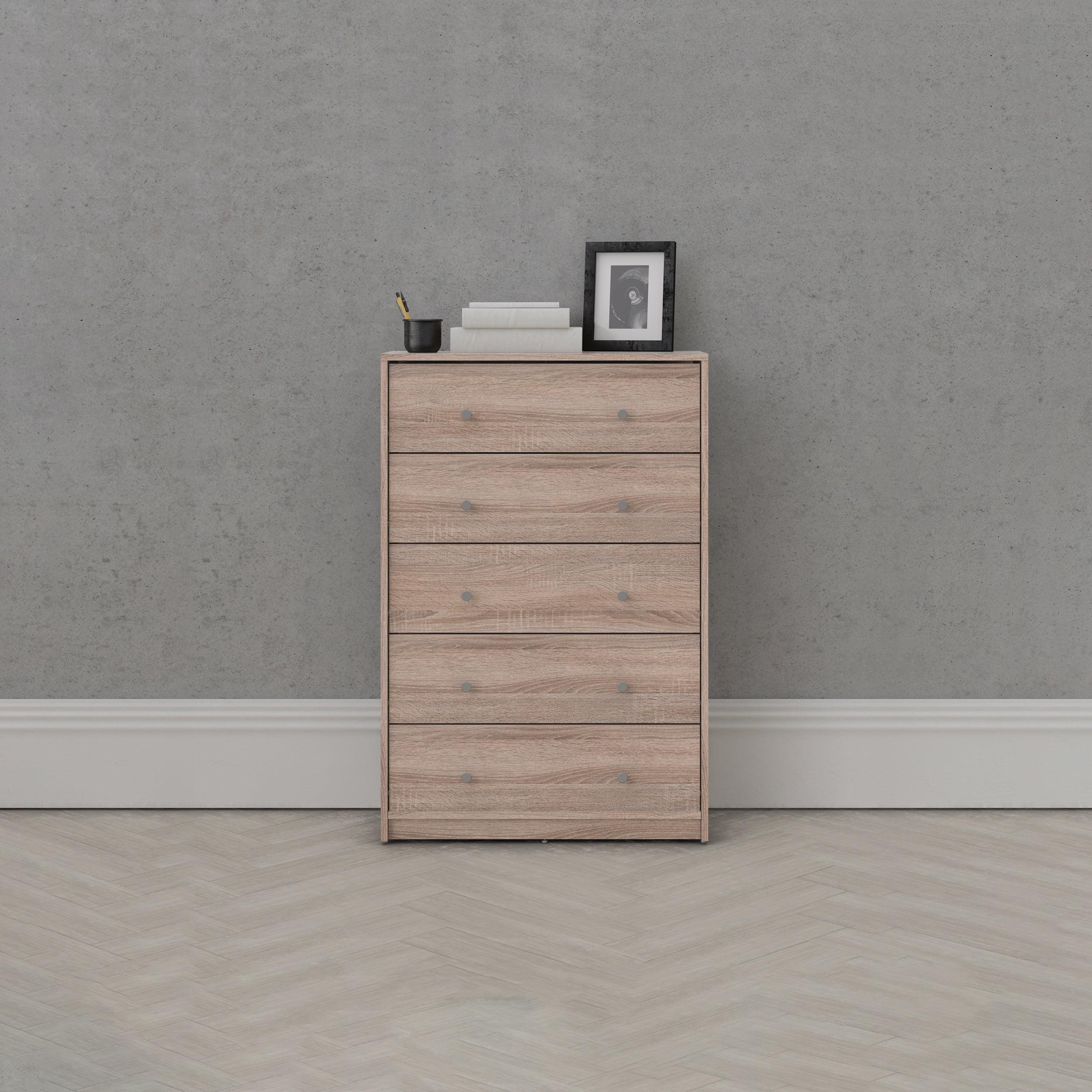 Portland Hickory 5-Drawer Compact Chest in Smooth Finish