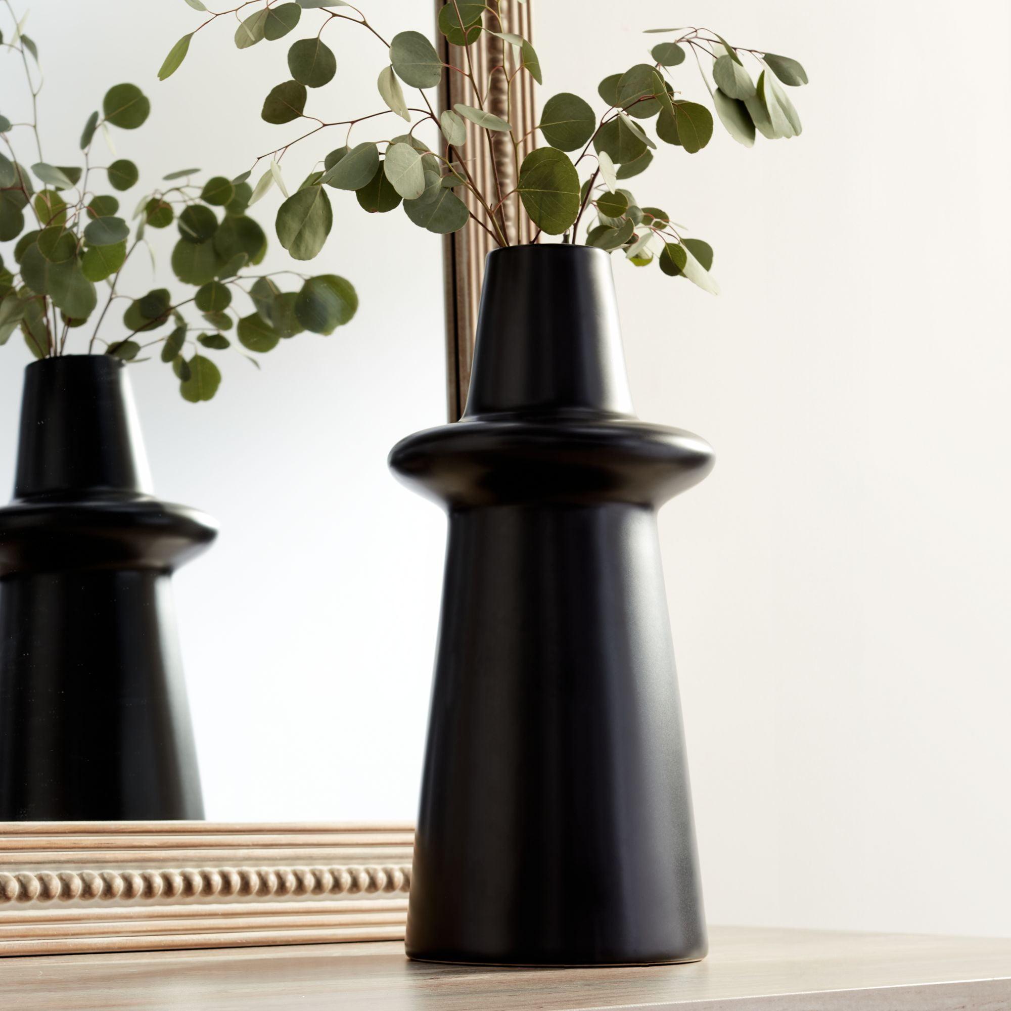 Studio 55D Decker 17 3/4" High Matte Black Ceramic Vase