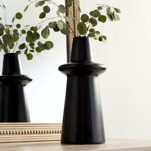 Studio 55D Decker 17 3/4" High Matte Black Ceramic Vase