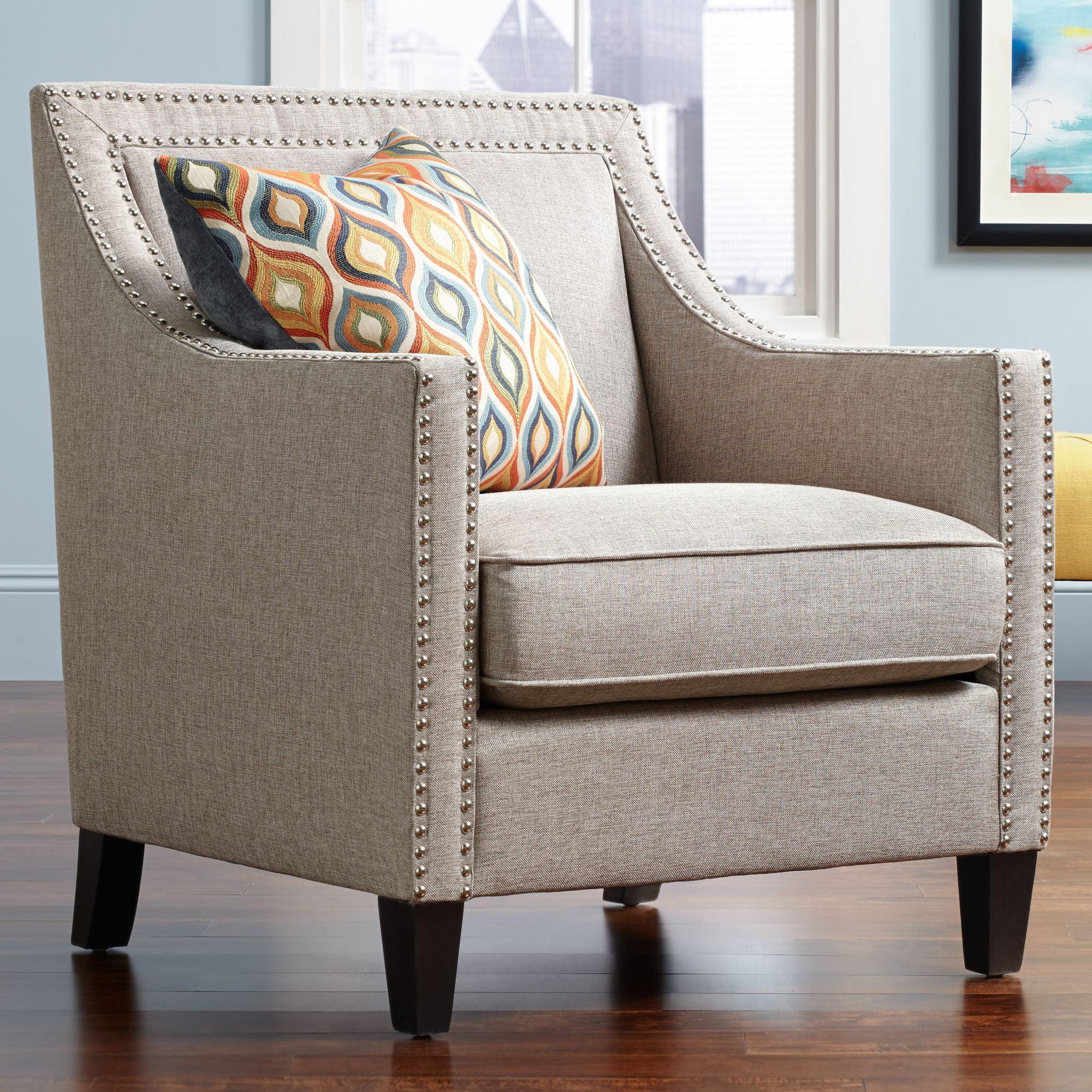 Heirloom Gray Nailhead Trim Upholstered Accent Chair