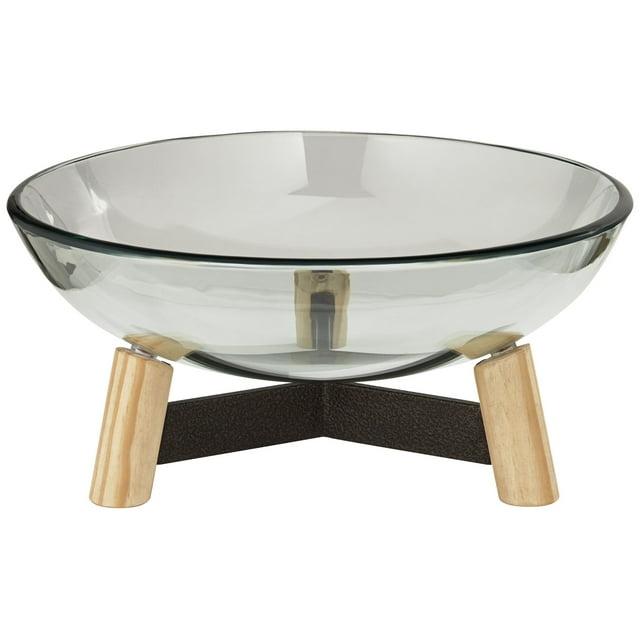 Studio 55D Synchrony 16" Wide Clear Tempered Glass Decorative Bowl