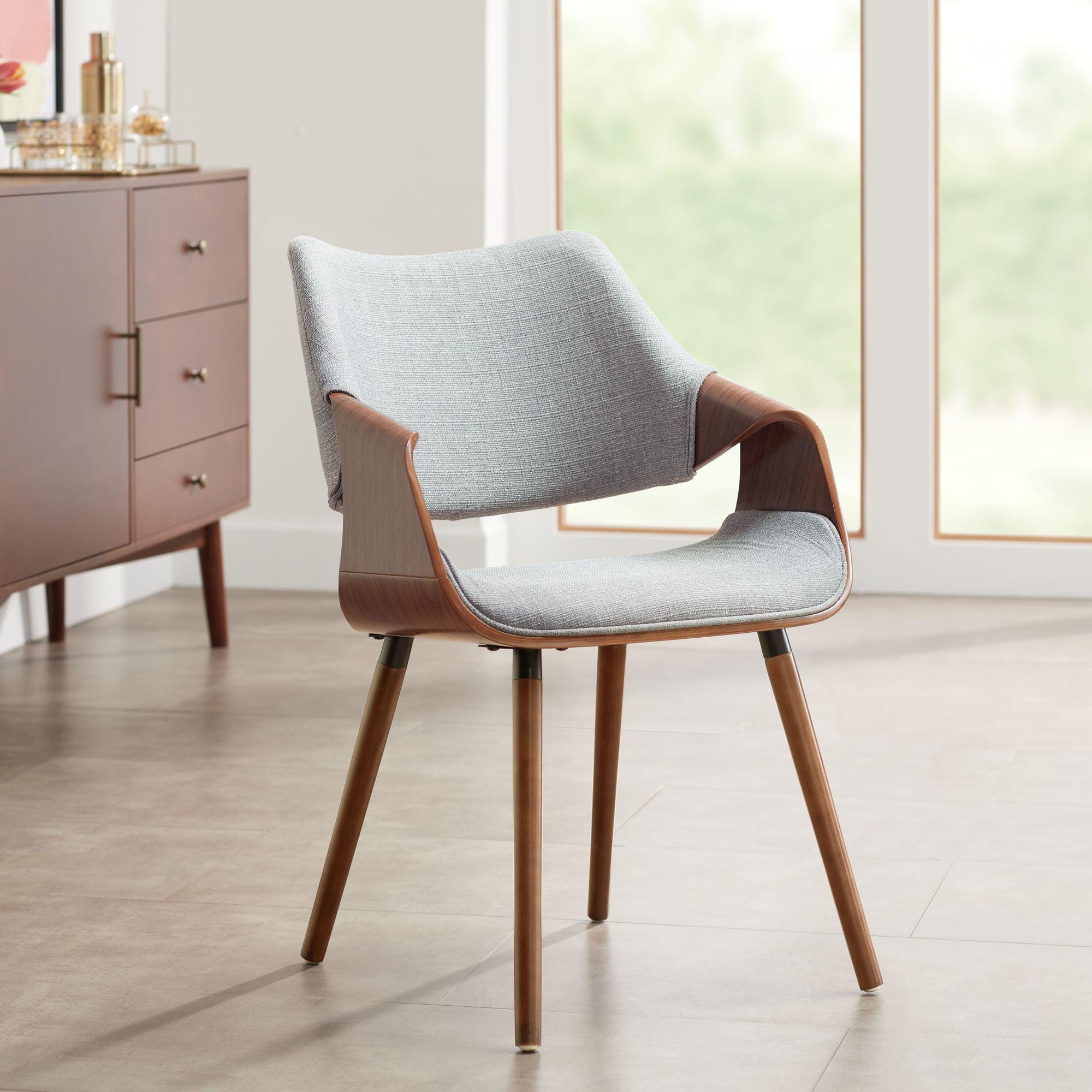 Westin Mid-Century Gray Fabric Dining Chair with Beech Wood Legs