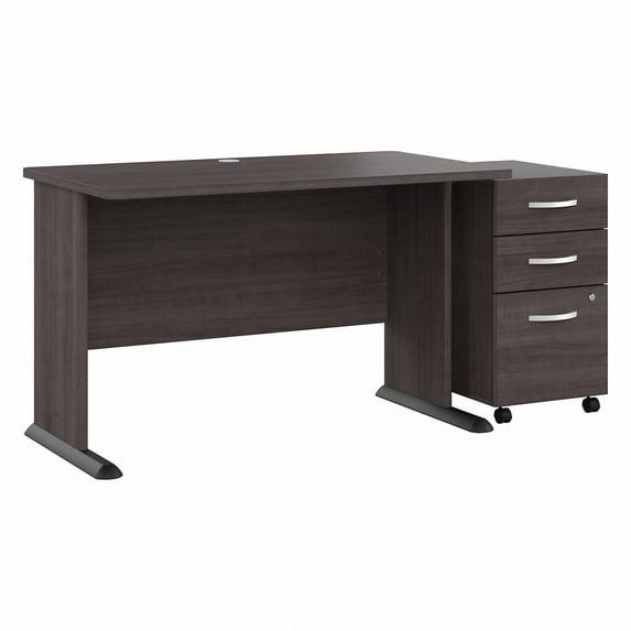 Studio A 48W Computer Desk with Drawers in Storm Gray - Engineered Wood