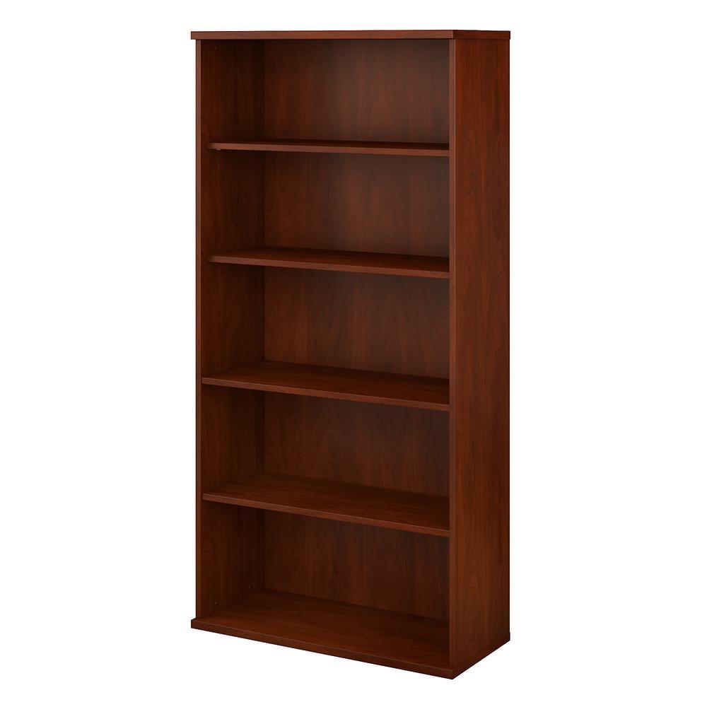 Hansen Cherry 73" Adjustable 5-Shelf Wooden Bookcase