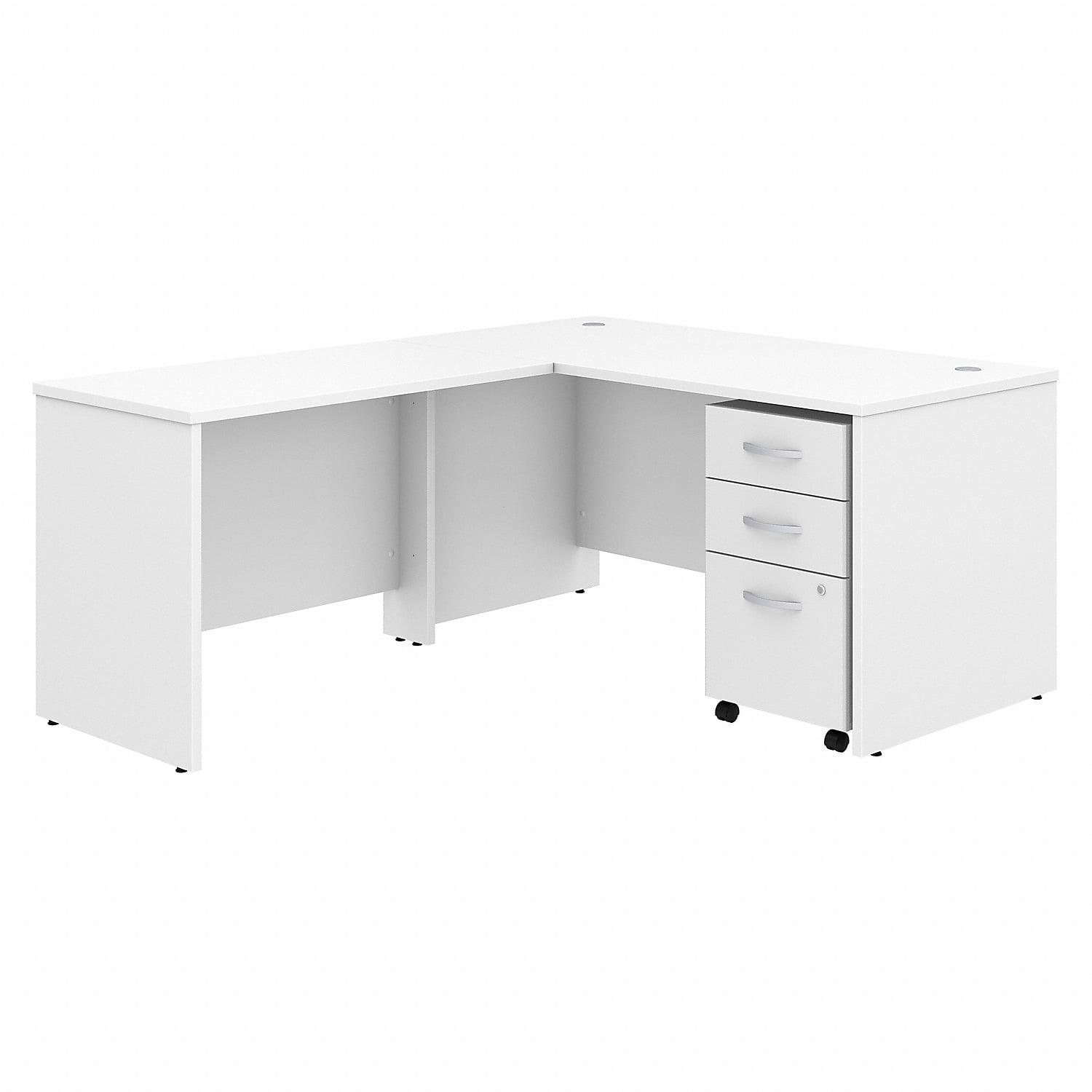 Bush Business Furniture Studio C L Shaped Desk with Mobile File Cabinet and Return