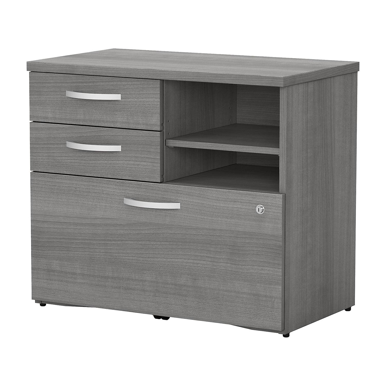 Studio C Office Storage Cabinet with Drawers in Platinum Gray - Engineered Wood