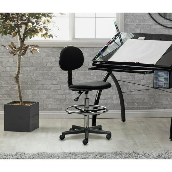 Height Adjustable Drafting Chair with Foot Ring Black - Studio Designs: Ergonomic Swivel Stool, Tall Office Seating