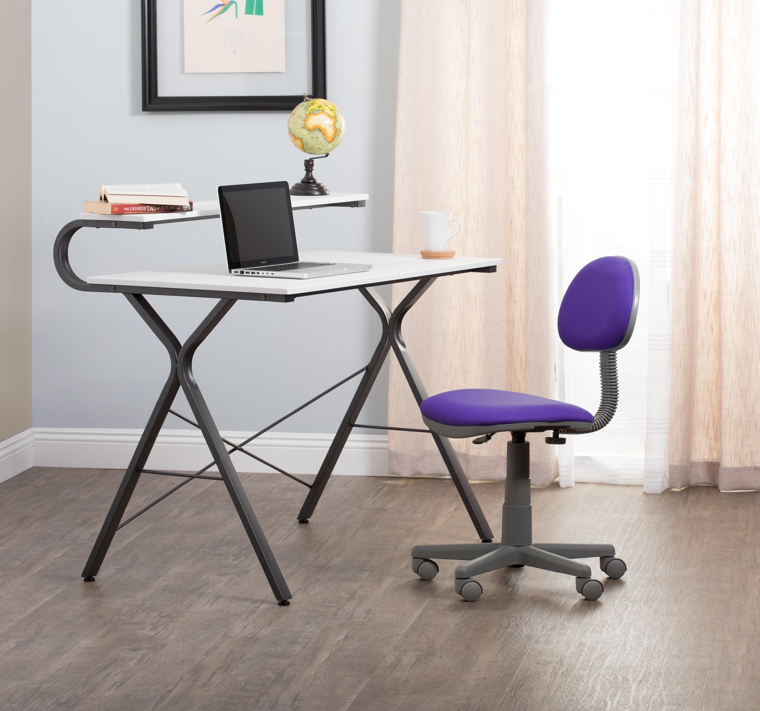 Deluxe Ergonomic Task Chair in Purple and Gray with Foam Cushion