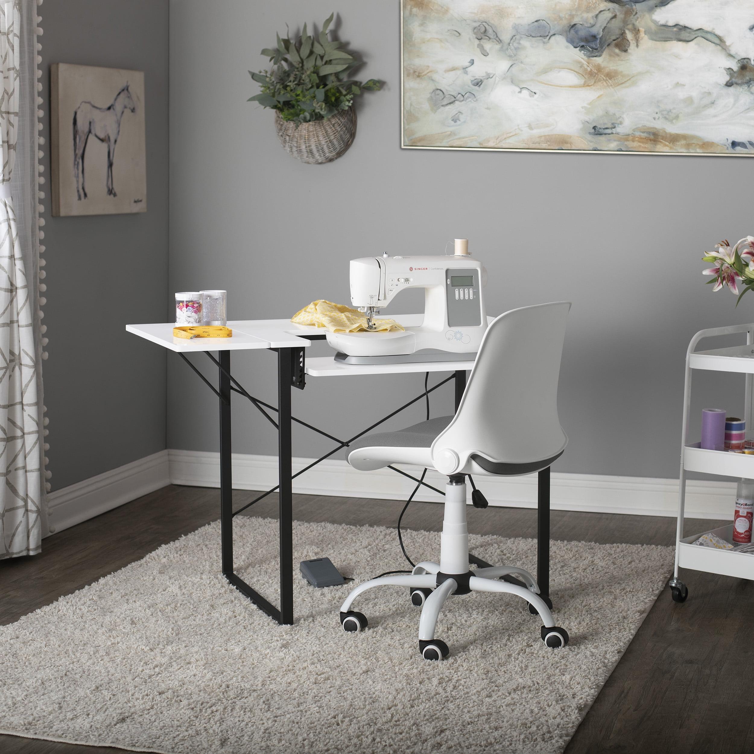 Ergonomic White and Gray Fabric Swivel Task Chair