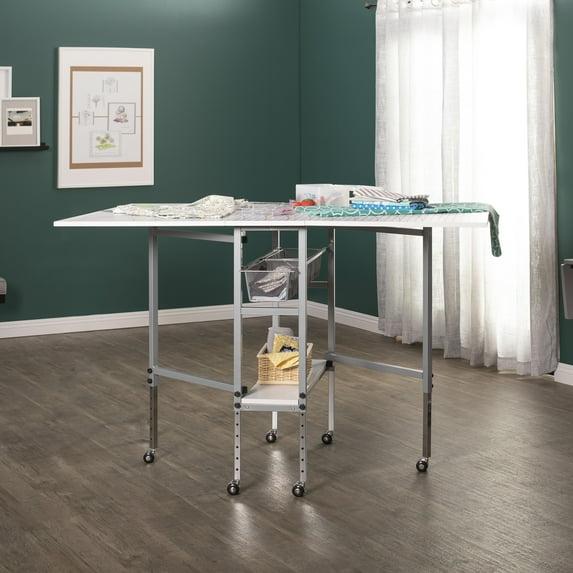 58.5'' x 36.75'' Foldable Sewing Table with Wheels