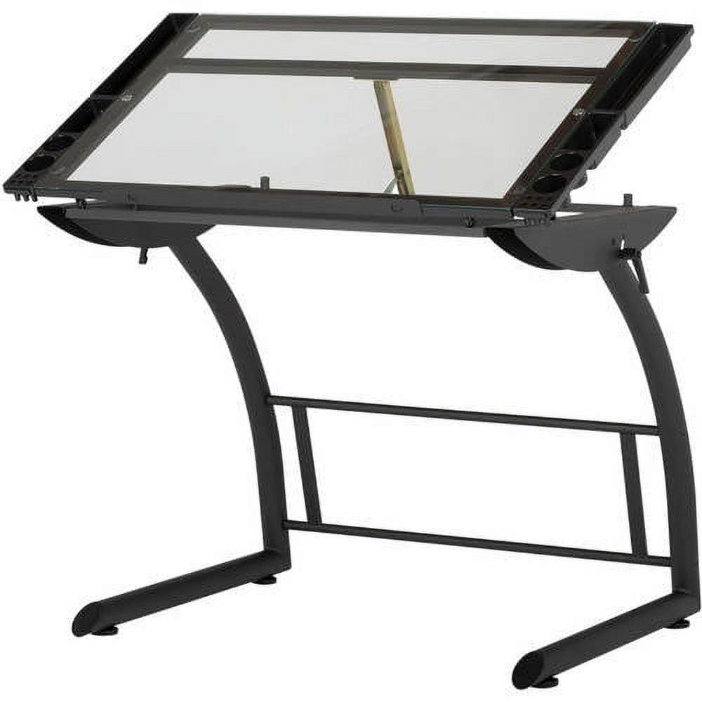 Versatile TriFlex 45" Glass Top Adjustable Drafting Table, Black