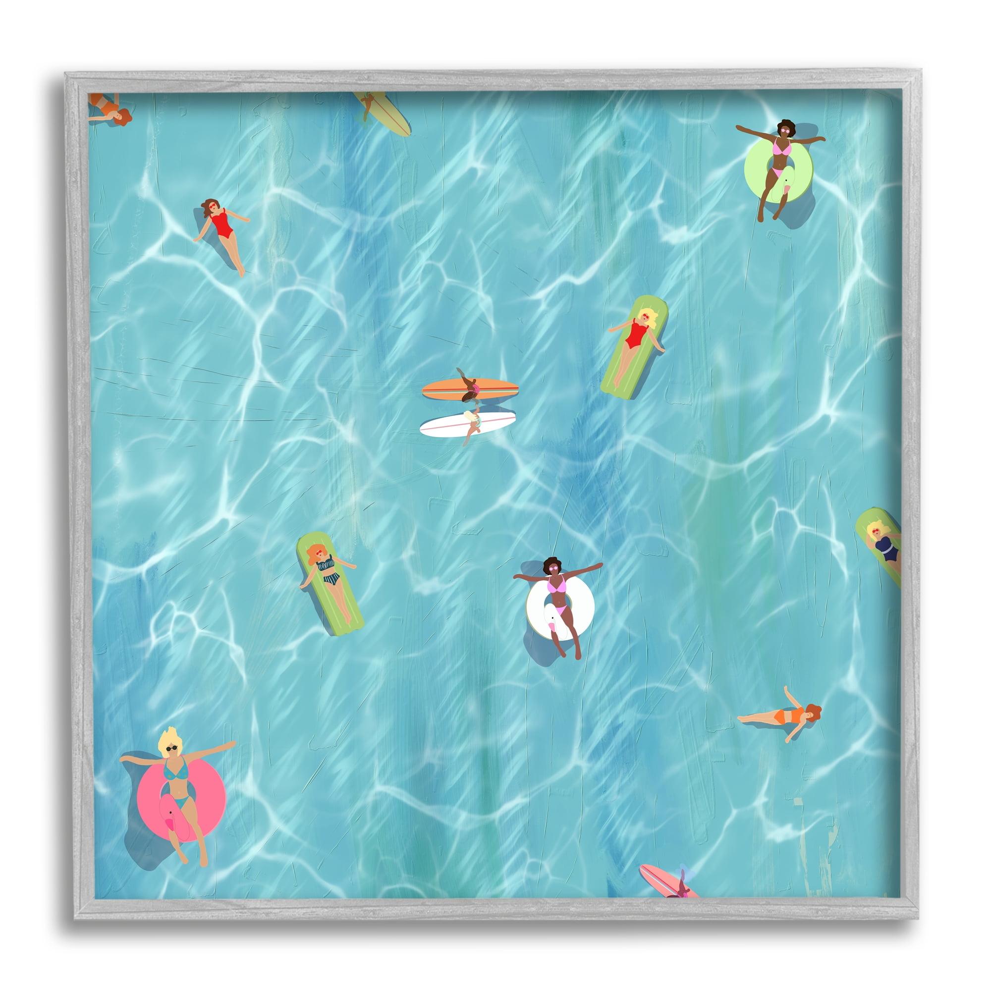 Stupell Industries Swimming Aerial Summer View, 17" x 17"