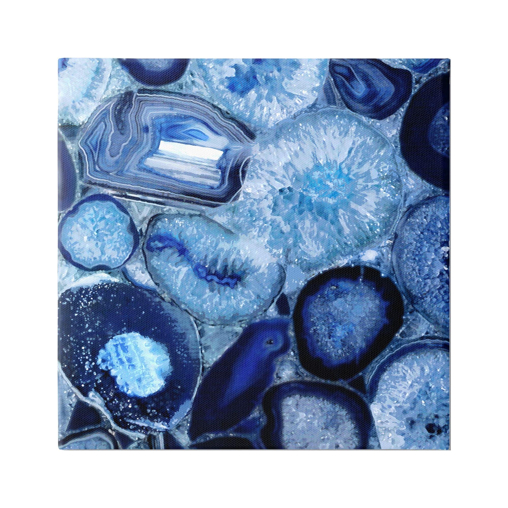 Blue Geode Abstract 36" x 36" Canvas Wall Art