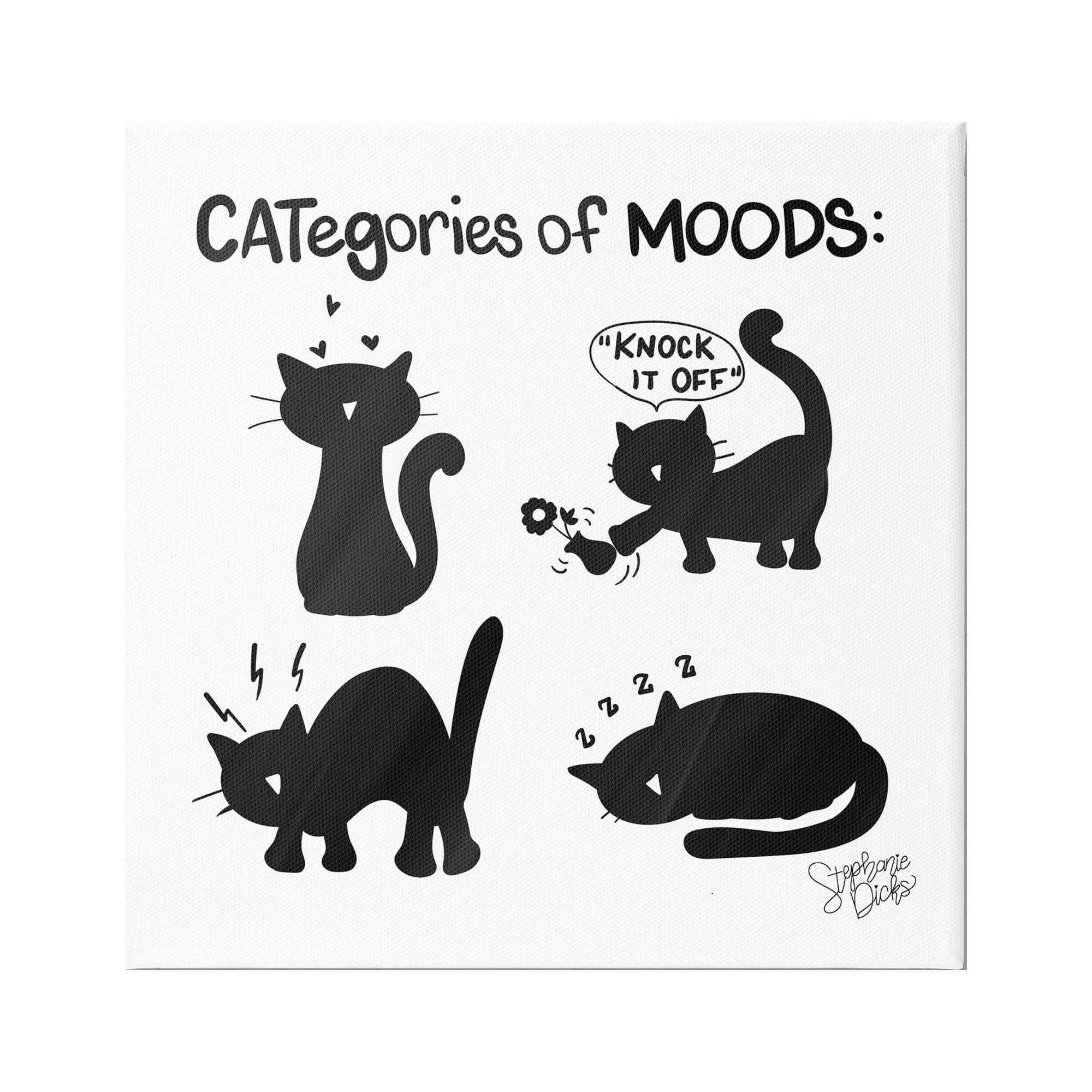 Stupell Industries " Categories Of Moods Funny Cats " by Stephanie Dicks