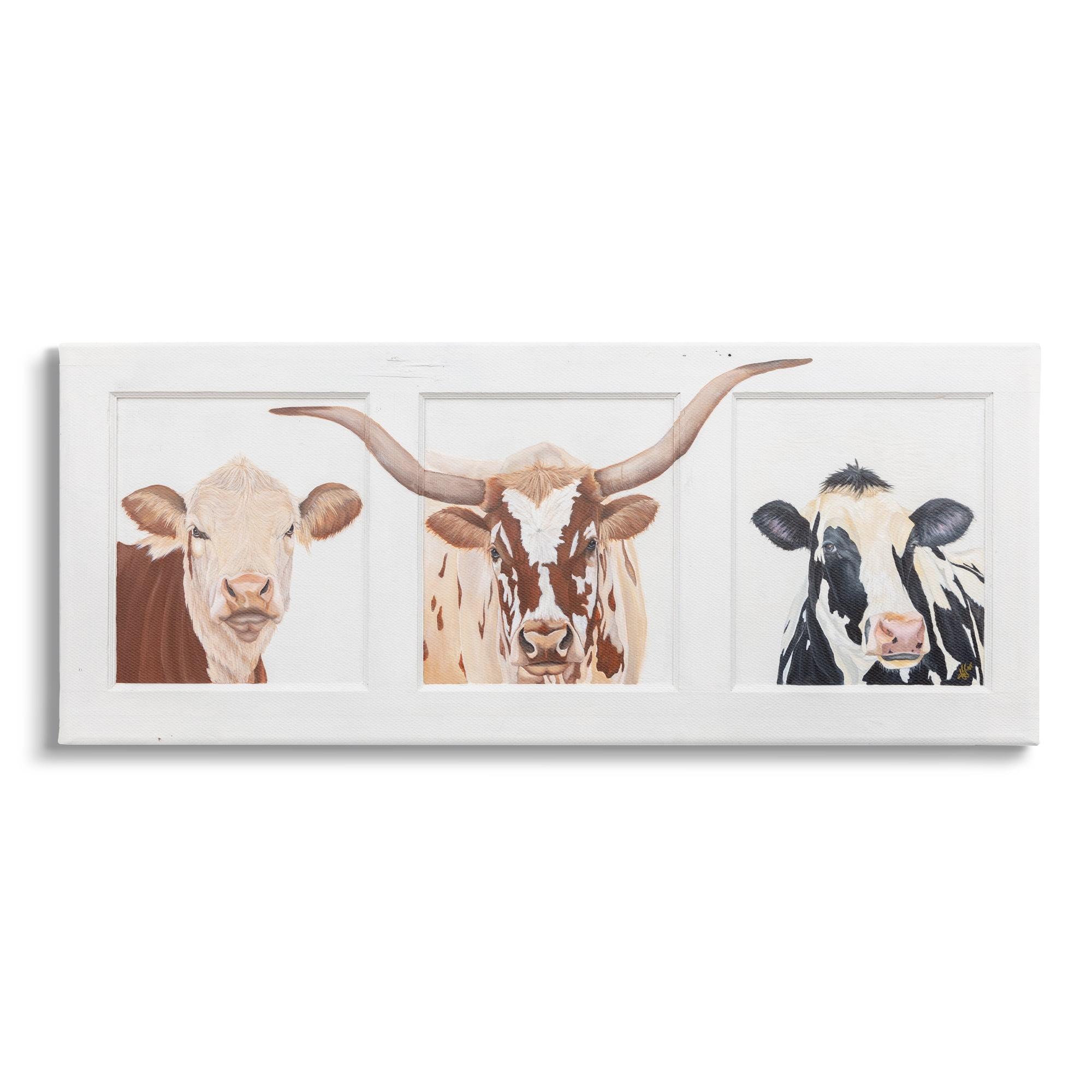 Stupell Industries " Country Rustic Cattle Portraits " by Diane Fifer