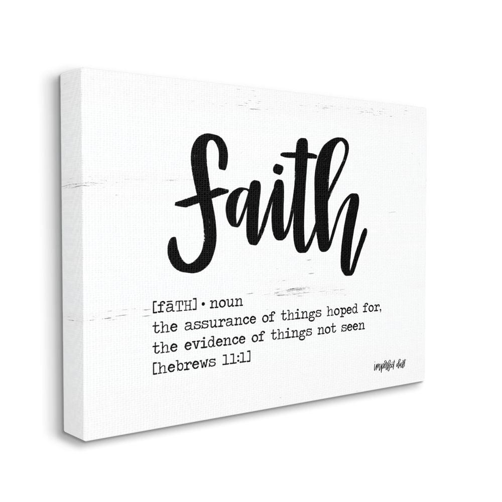 Stupell Industries " Faith Definition Religious Black And White Word Design " by Imperfect Dust