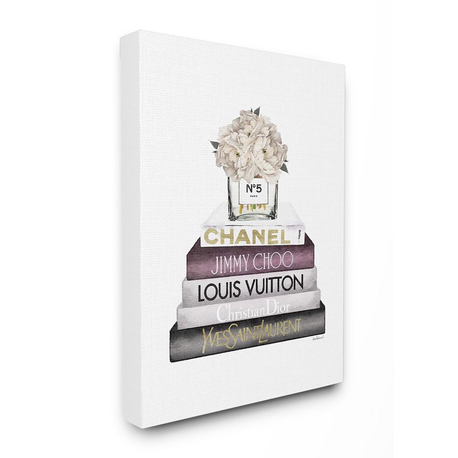 Stupell Industries White Flower Bookstack, 16" x 20"