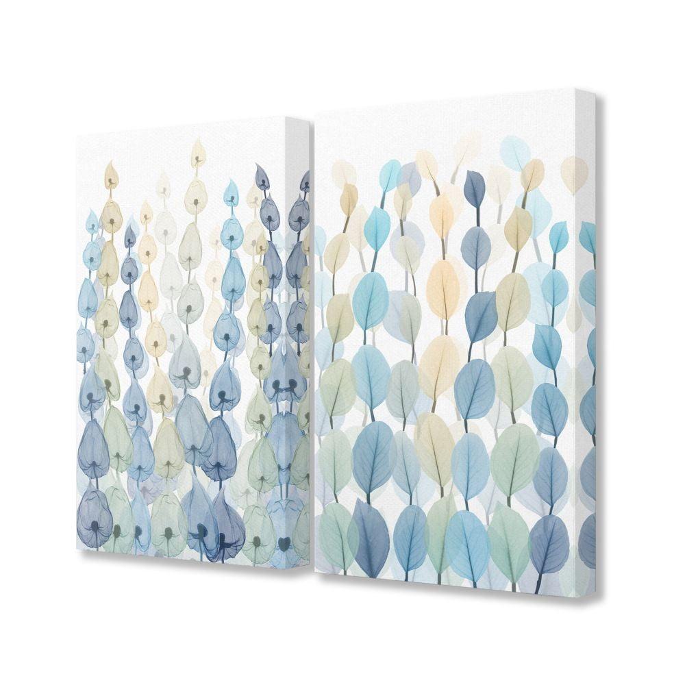 Stupell Industries Seaweeds And Ocean Plants Blue Green Pattern Designs Gallery Wrapped Canvas Wall Art 2pc Set, 16 x 20