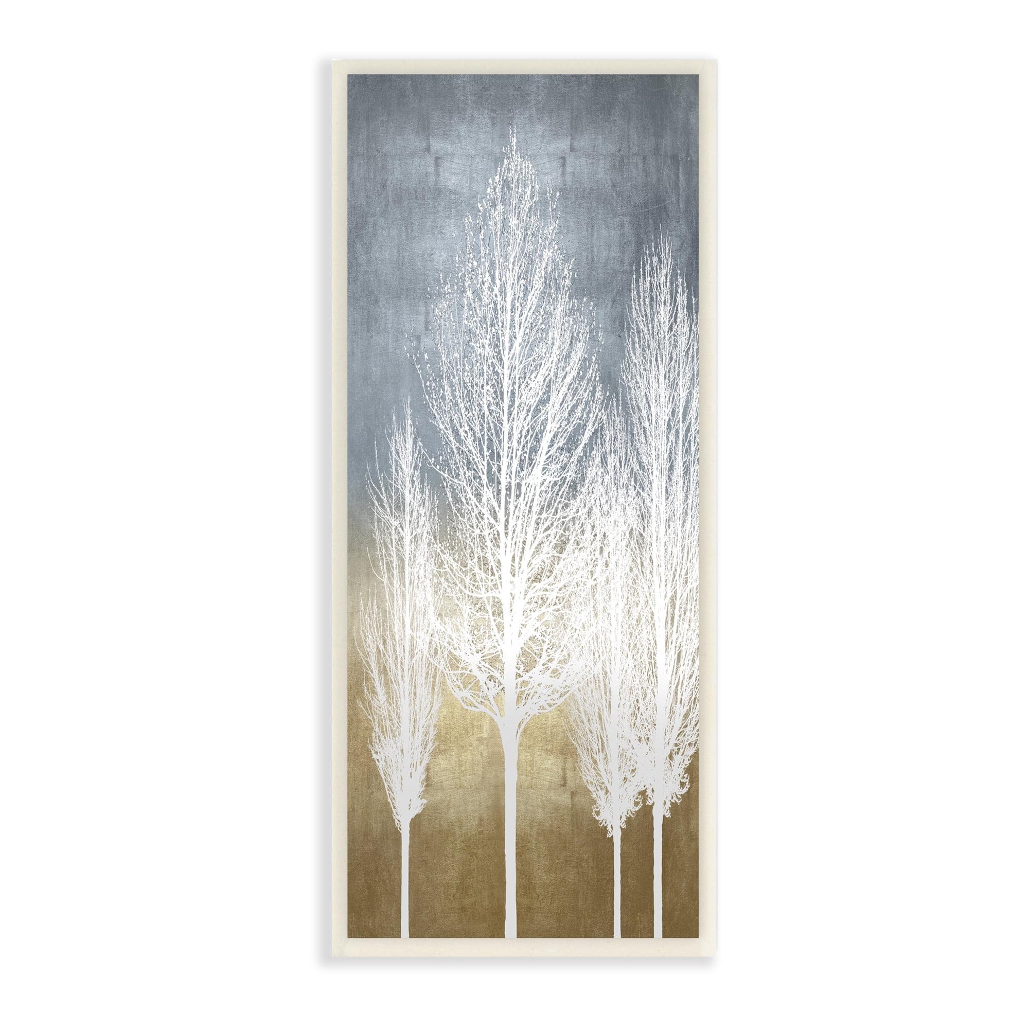 Stupell Industries Tall Tree Silhouettes Abstract White Forest Over Pattern by - Graphic Art | Wayfair