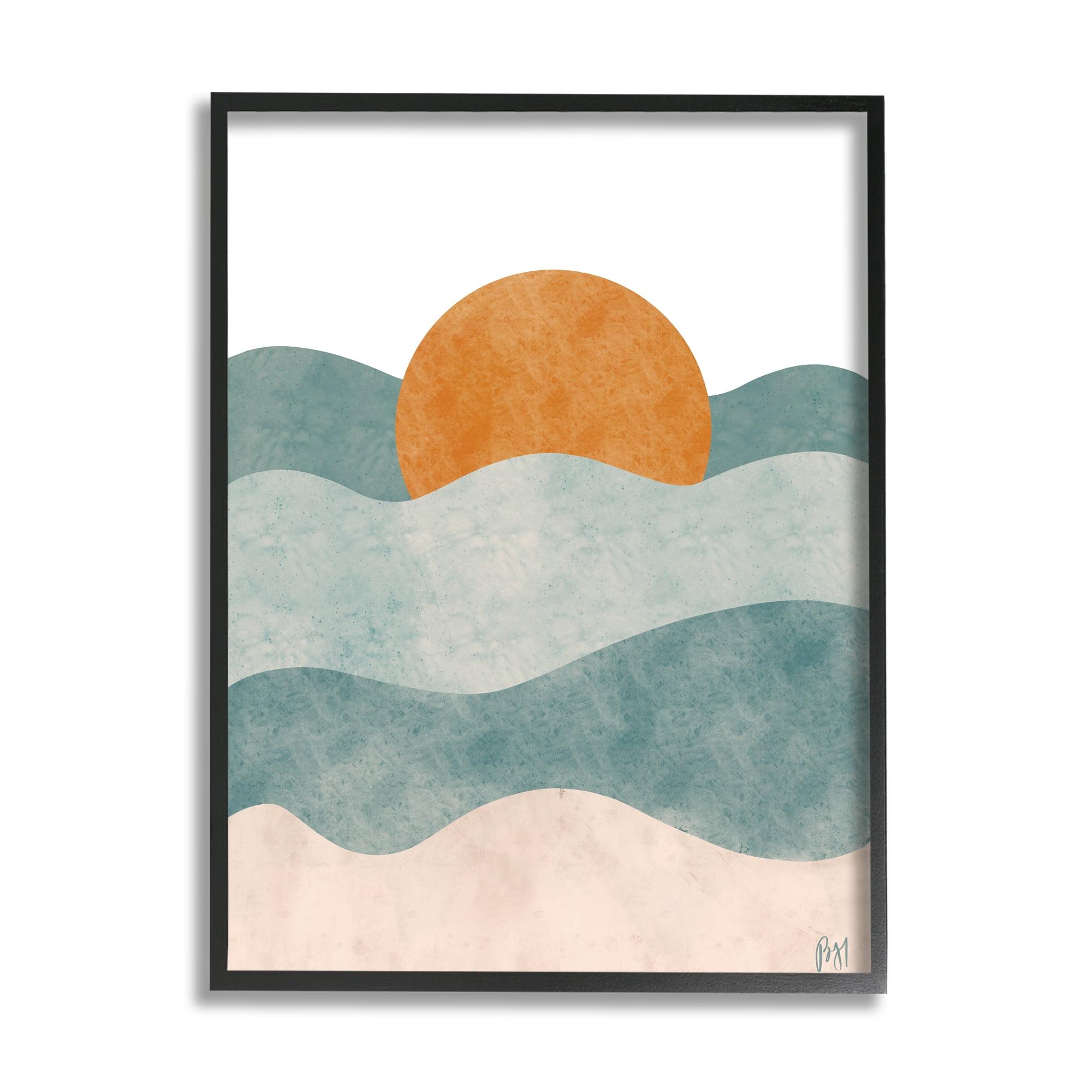 Stupell Industries " Abstract Beach Sunrise Layered Shape Ocean Waves " by Birch&Ink