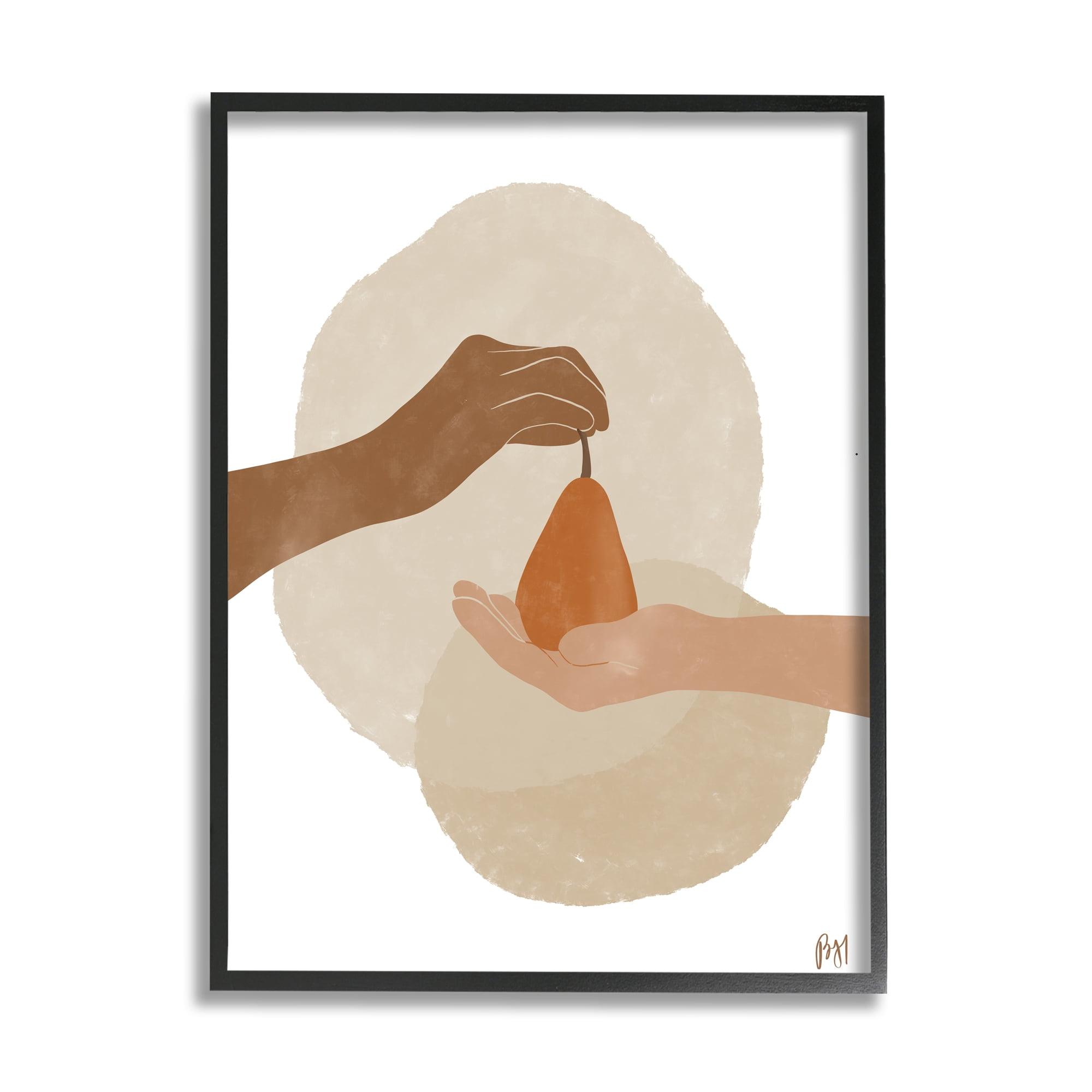 Abstract Earth Tones Pear Offering Framed Wall Art, 11 x 14