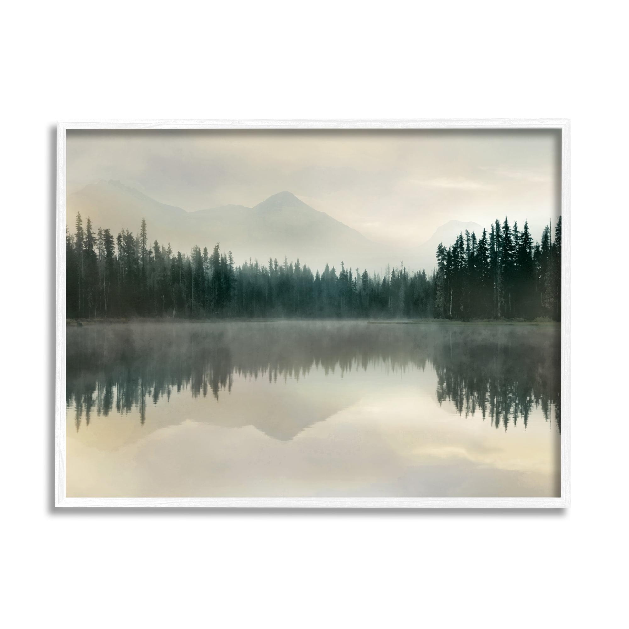 Stupell Indtries Foggy Lake Forest Landscape Soft Nature Water Reflection,30 x 24,Design by Danita Delimont