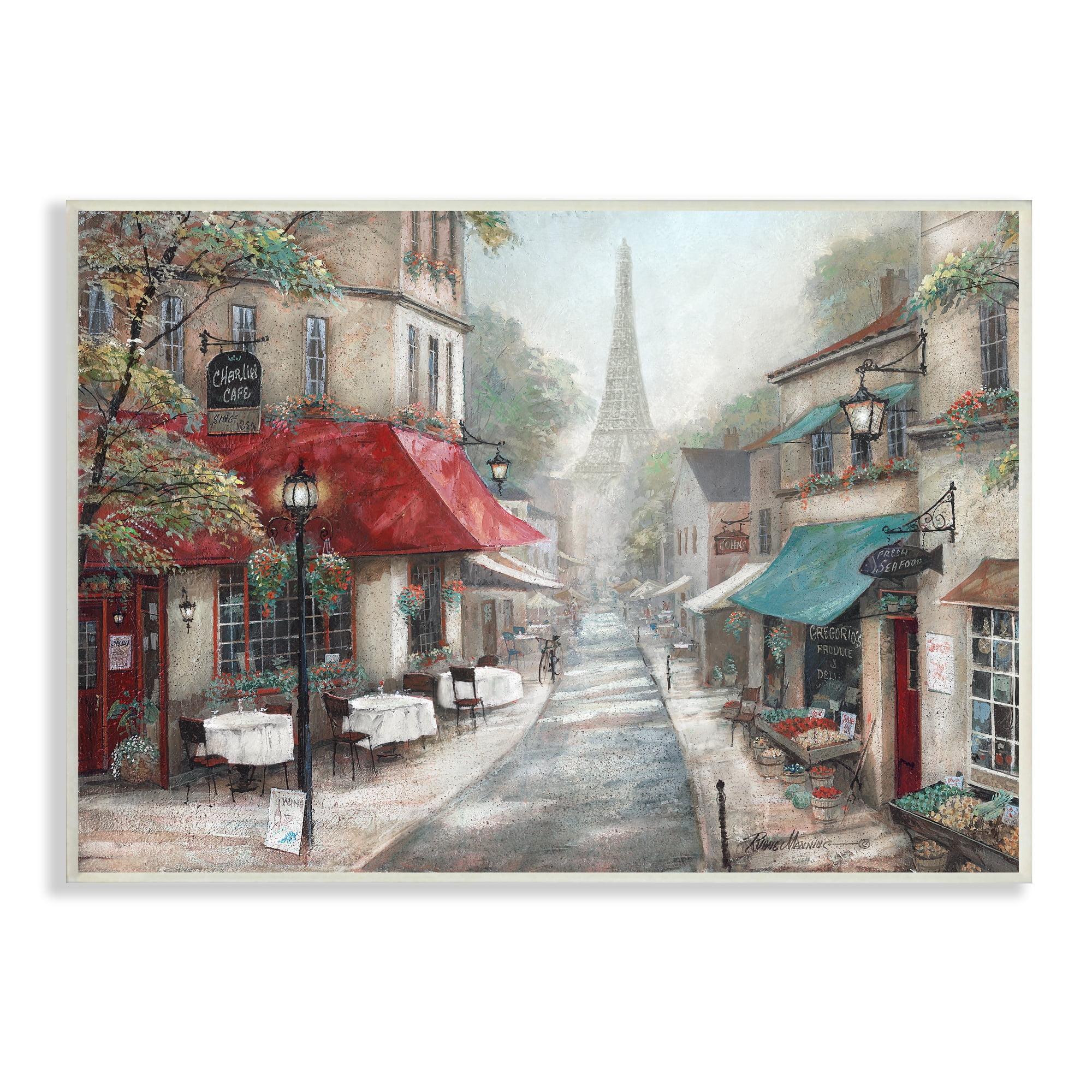 Parisian City Streets Traditional Bistro Architecture Wall Plaque