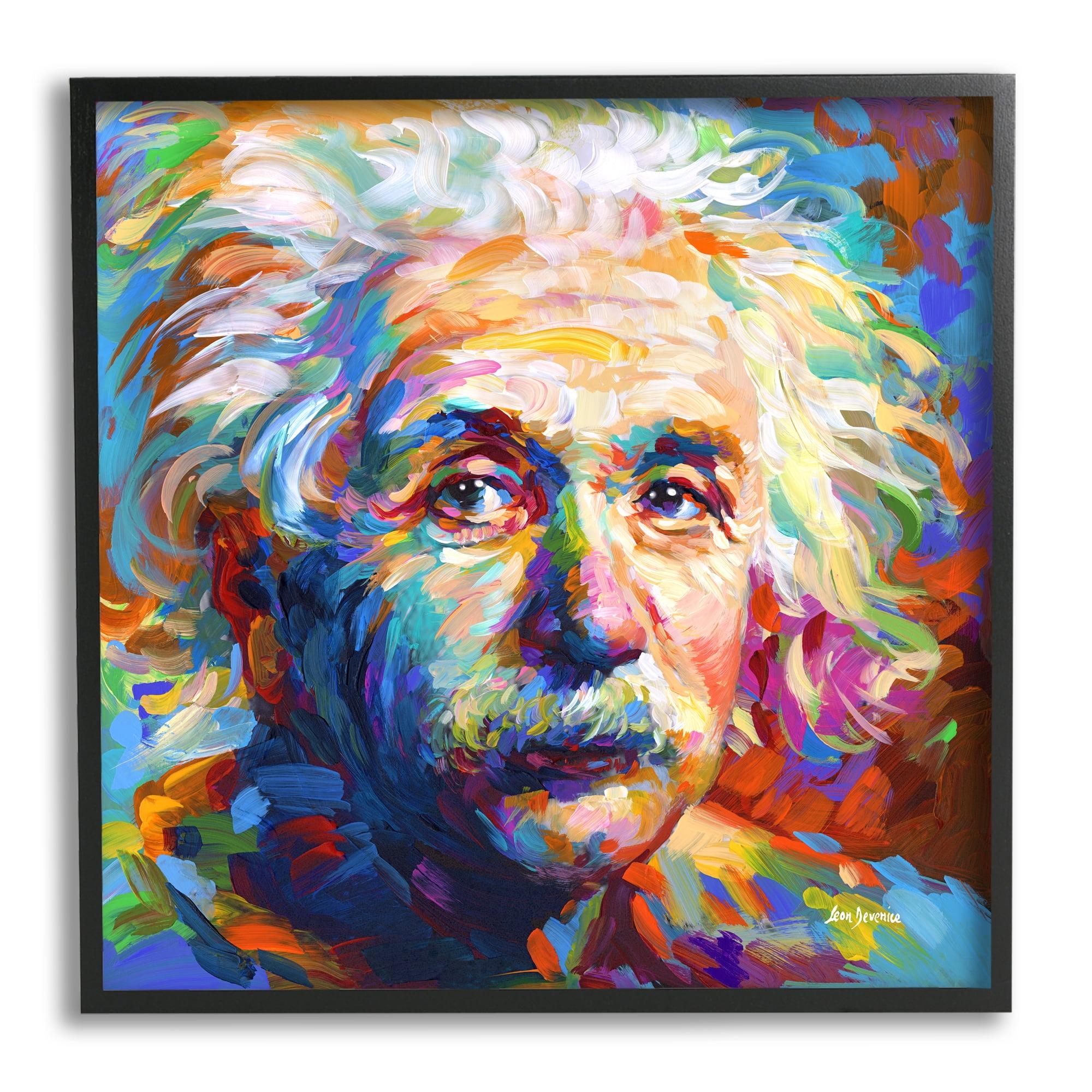 Stupell Industries Abstract Albert Einstein Portrait, 12" x 12"