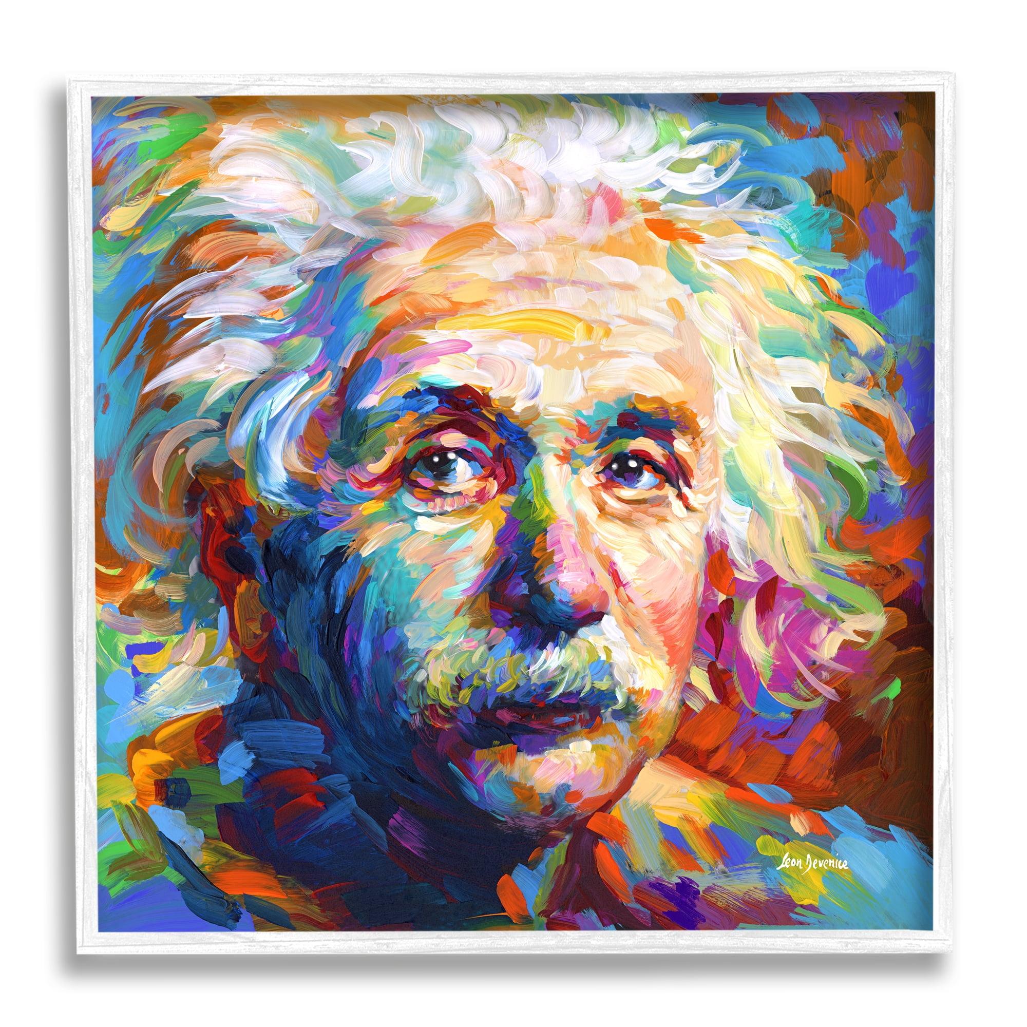 Stupell Industries Abstract Albert Einstein Portrait, 12" x 12"