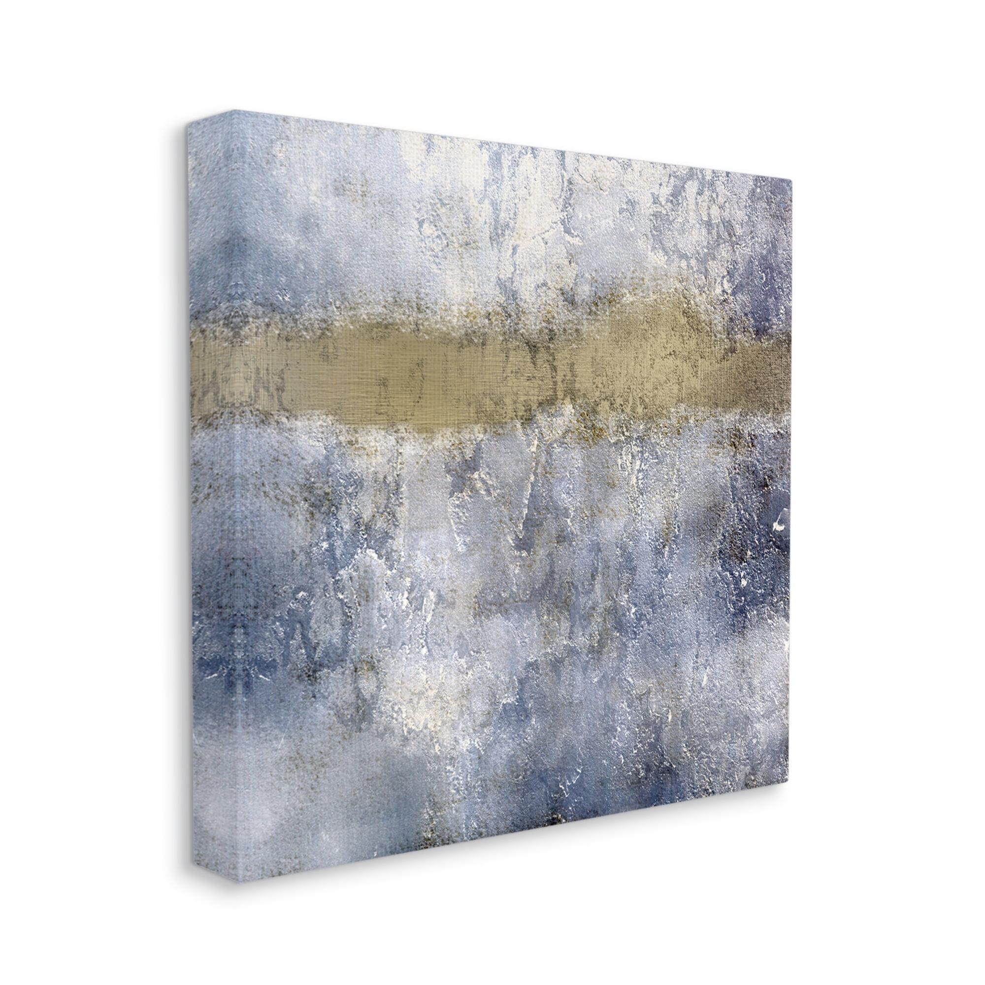 Stupell Industries Abstract Blue Beige Distressed Urban Texture Design Canvas Wall Art by Kim Allen