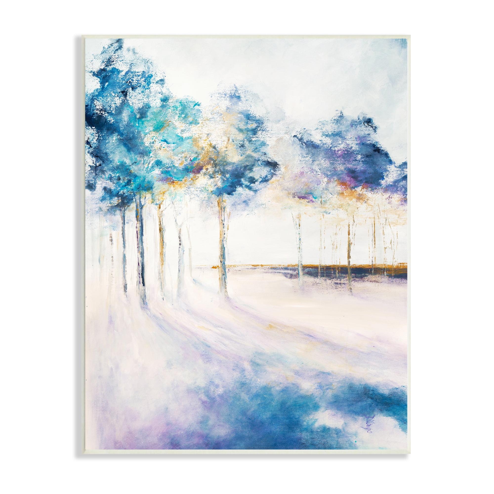 " Abstract Blue Tree Shadows In Forest Landscape " by Dina D’Argo Painting Print