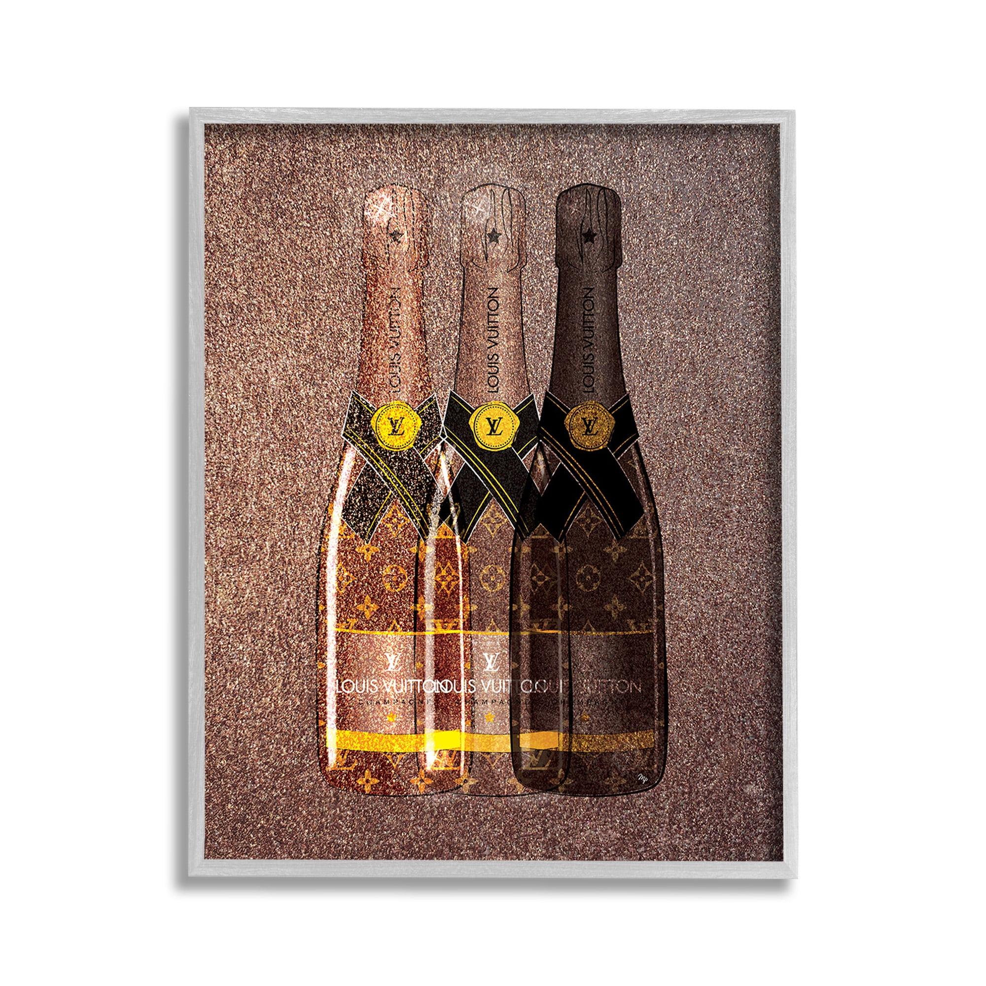 Stupell Industries Abstract Brown Wine Bottles Food & Beverage Painting Gray Framed Art Print Wall Art, 11 x 14