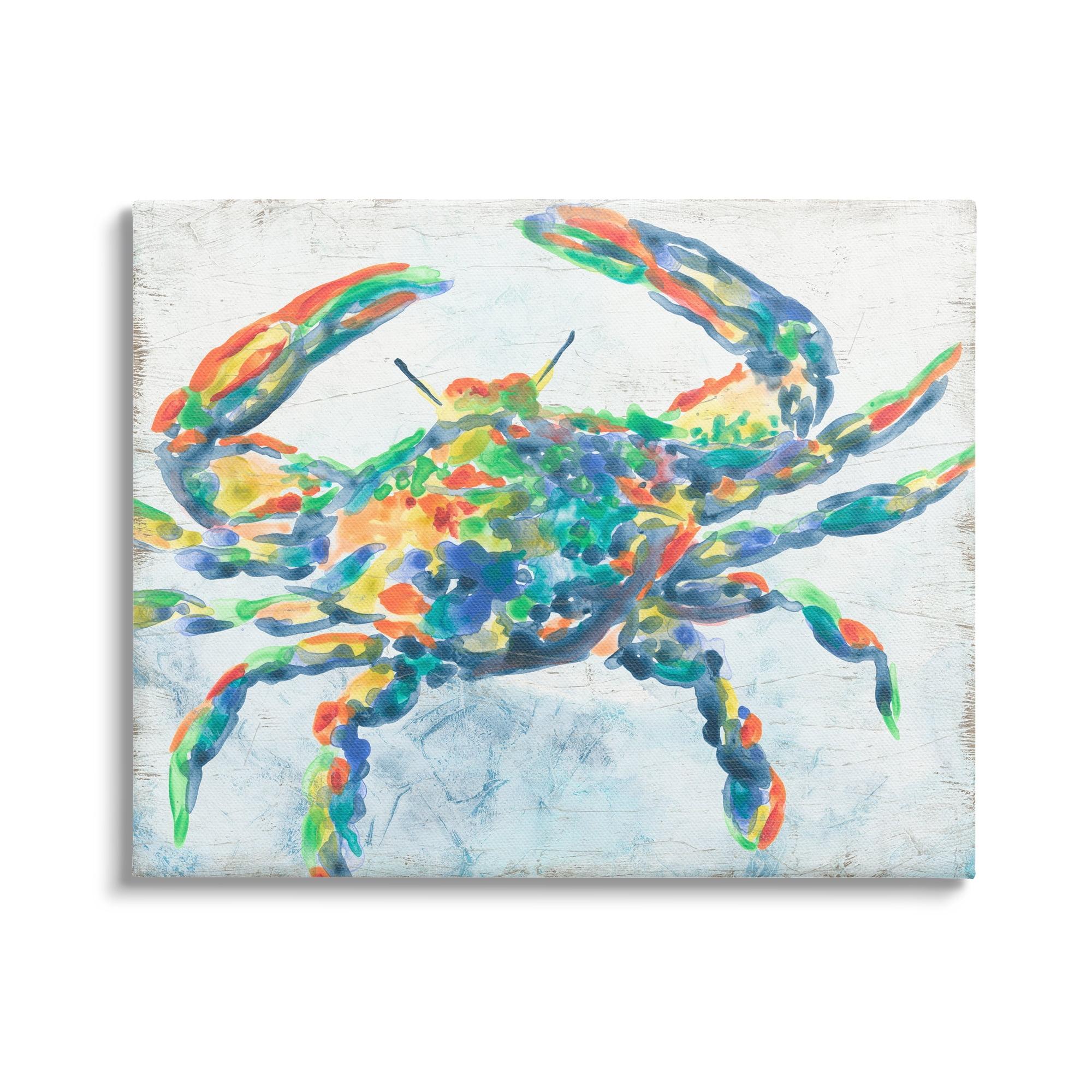 Az-930-Framed " Abstract Hued Crab " by June Erica Vess