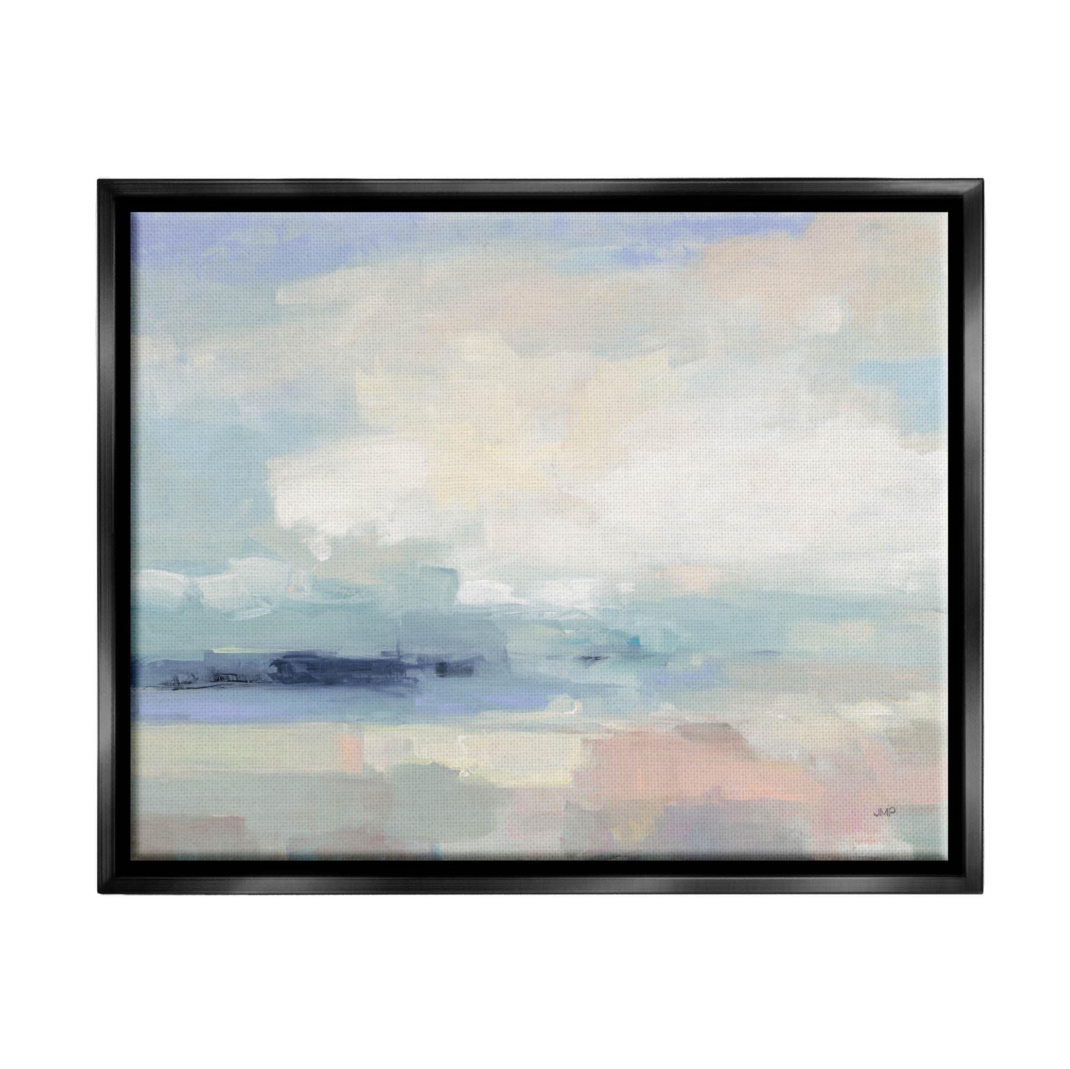 Abstract Landscape Clouds Scene 21x17 Canvas with Black Frame