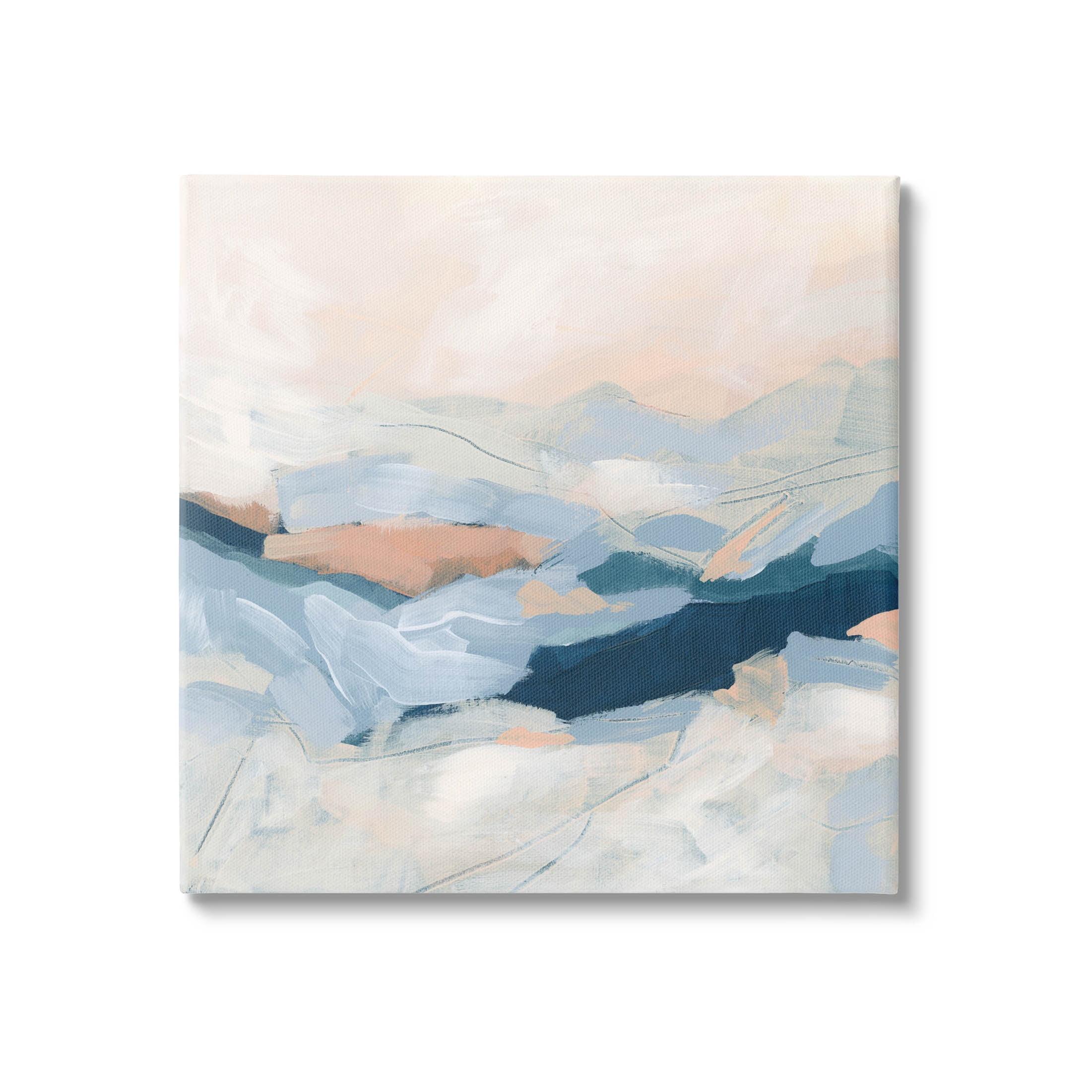 Abstract Mountain Sunset Scene 17" Canvas Wall Art