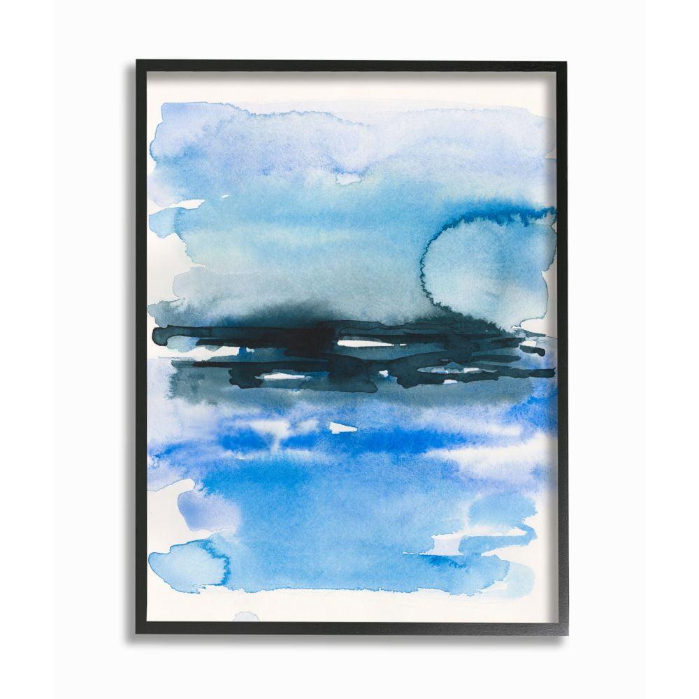 Stupell Industries " Abstract Sea Scape With Shades Of Blue Watercolor " by Victoria Barnes