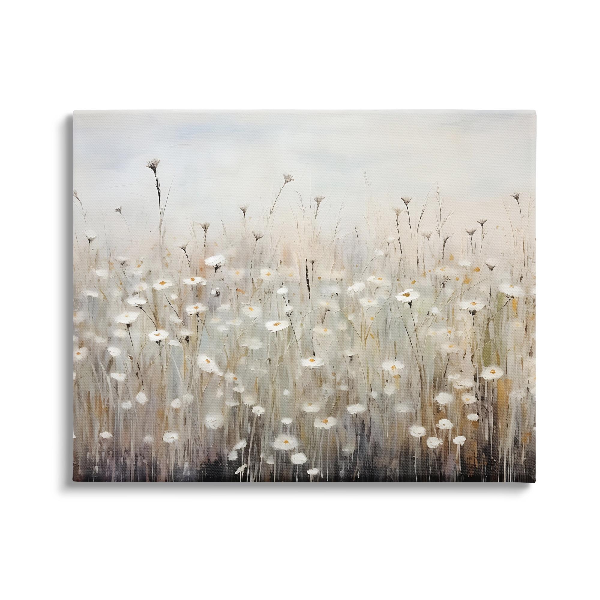 Stupell Industries Abstract Speckled Flowers Landscape Painting Gallery Wrapped Canvas Art Print Wall Art, 20 x 16