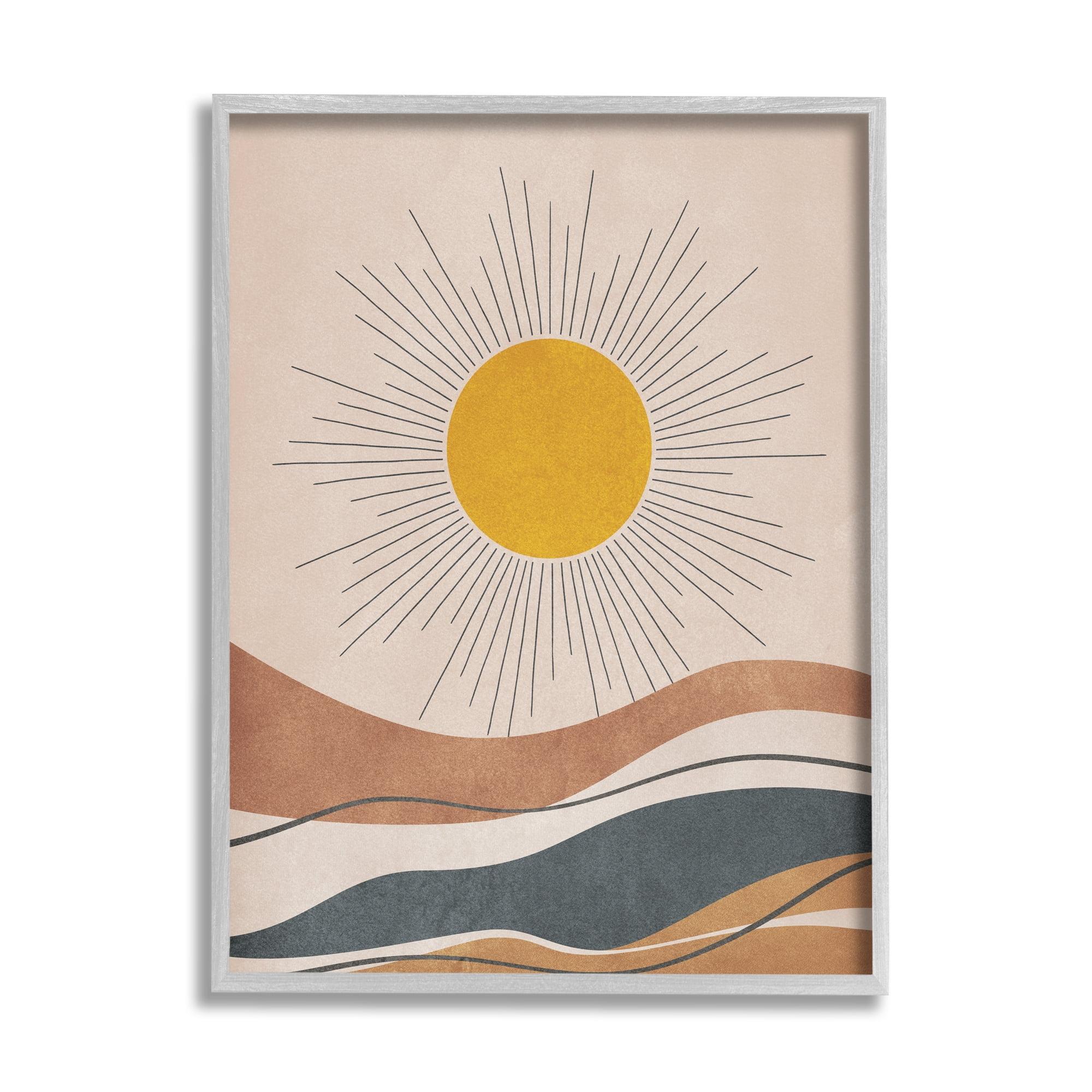 Stupell Industries " Abstract Sun Shining Desert Brown Lines " by JJ Design House LLC