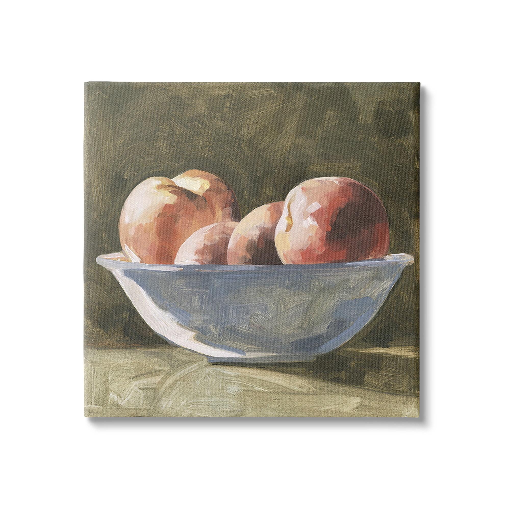 Stupell Industries Apples in Bowl Still Life Food & Beverage Painting Gallery Wrapped Canvas Art Print Wall Art, 17 x 17