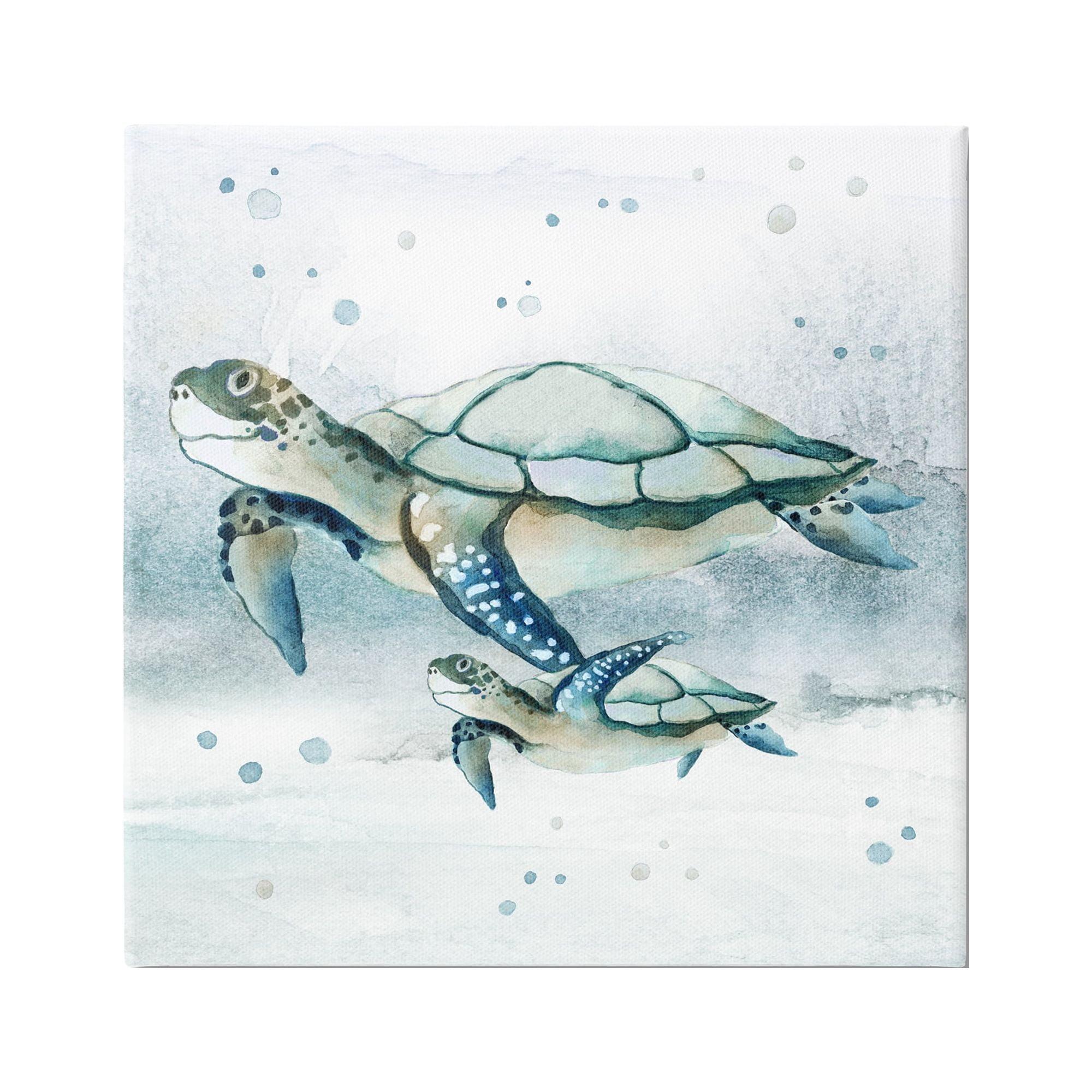Stupell Industries " Baby Sea Turtle Bubbles " by Janet Tava