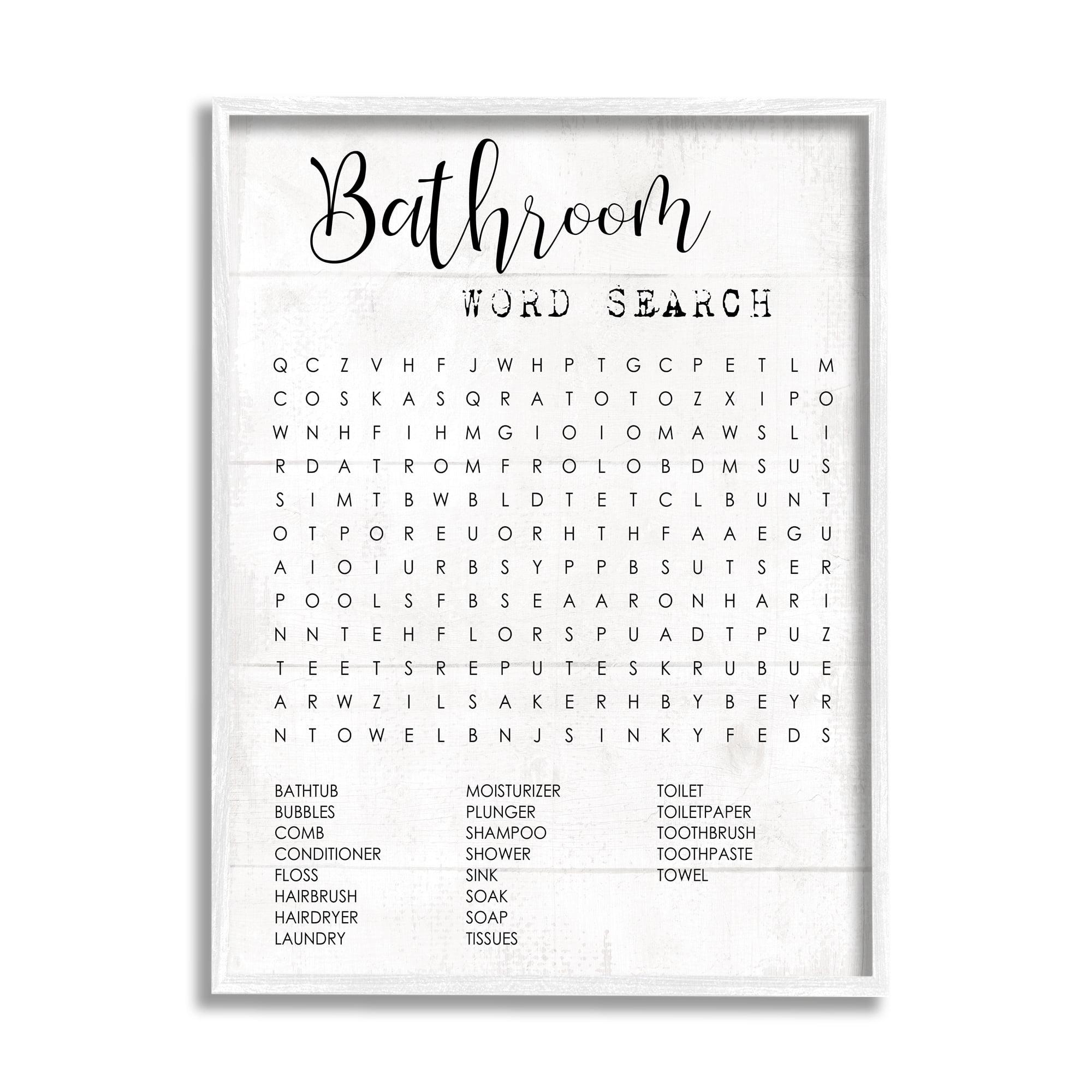 Madison Park Bathroom Search Fun Family Word, Design By Daphne Polselli Wall Art, 11 X 14, Black