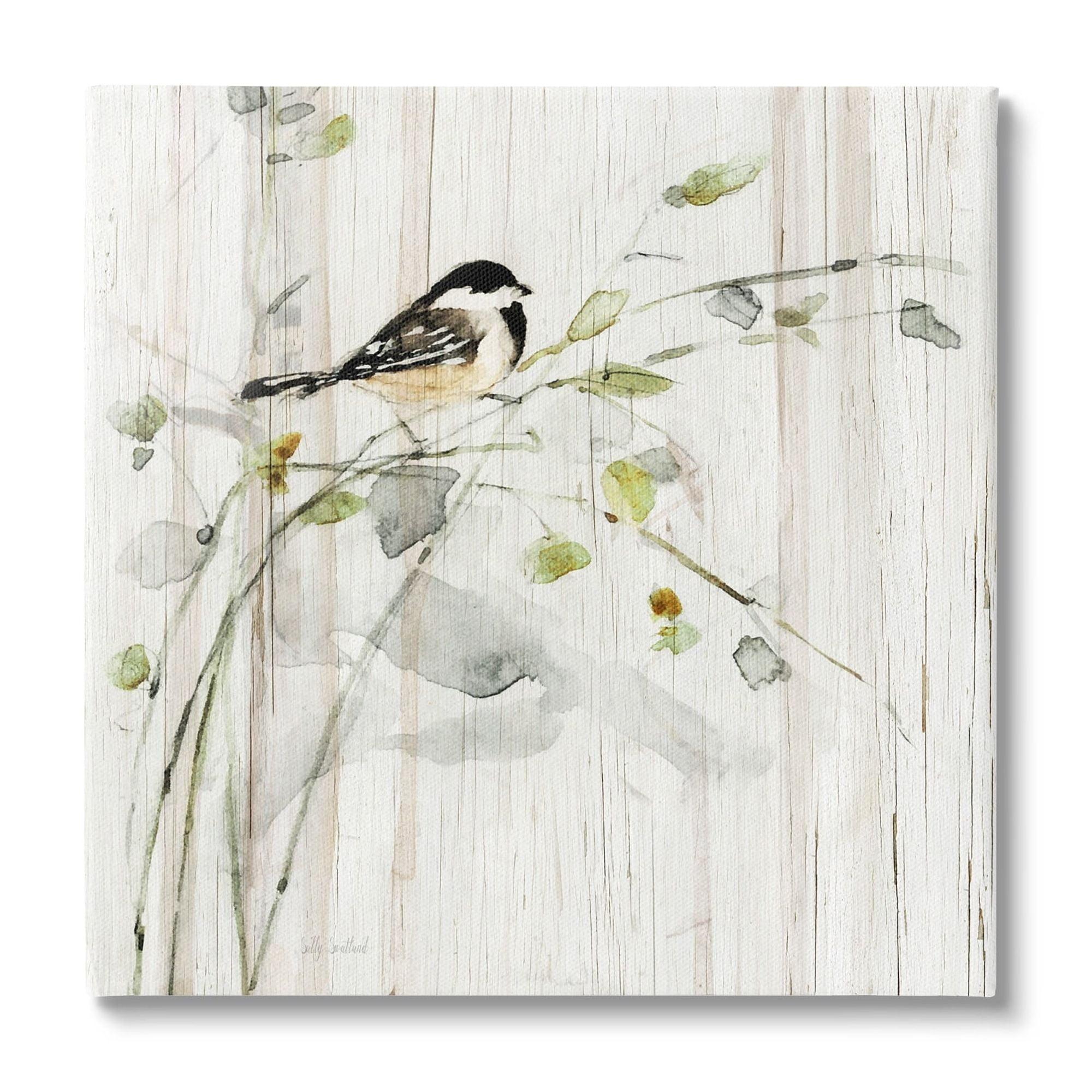 Au-851-Canvas " Bird Perched Birch Pattern " by Danita Delimont Painting Print