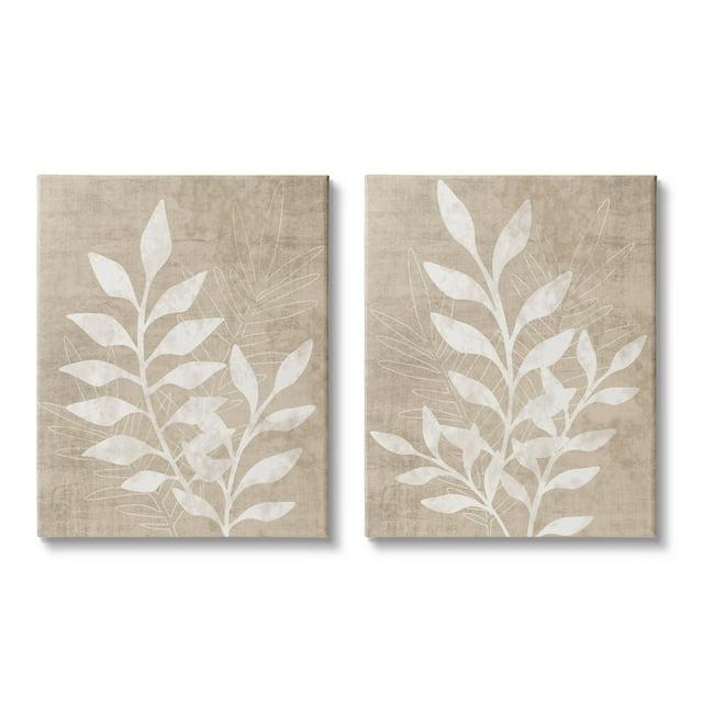 Stupell Industries " Boho Botanical Leaf Silhouette " by Natalie Carpentieri 2 - Pieces