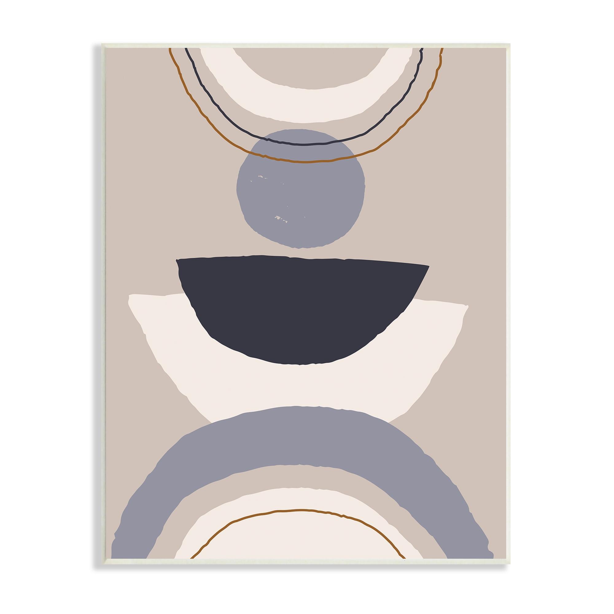 Modern Abstract Blue and Beige Canvas Wall Art, 10 x 15