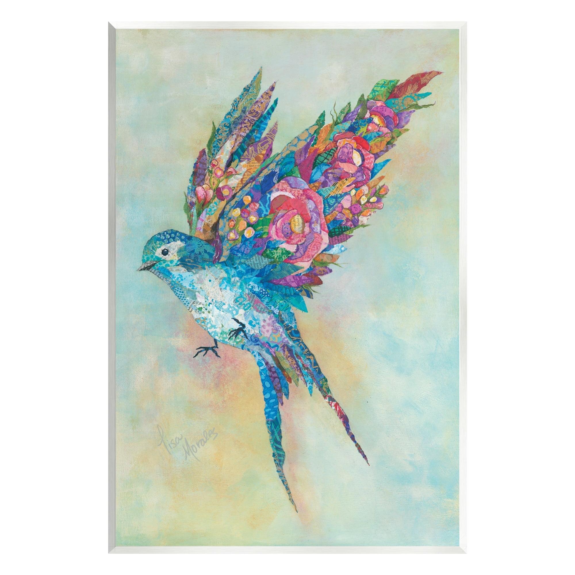 Stupell Industries " Botanical Swallow Floral Blossom Wings Bird " by Lisa Morales