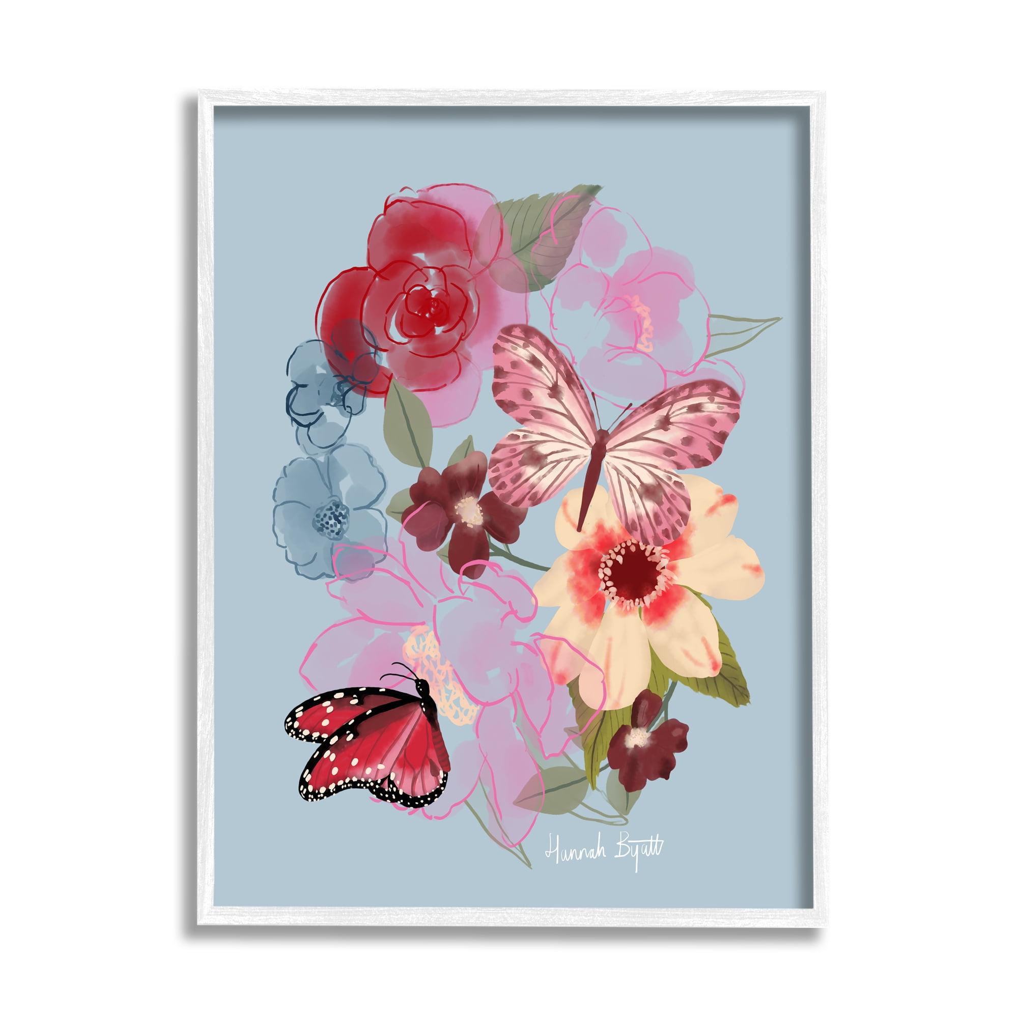 Ax-752-Giclee " Butterflies And Florals " by Hannah Byatt