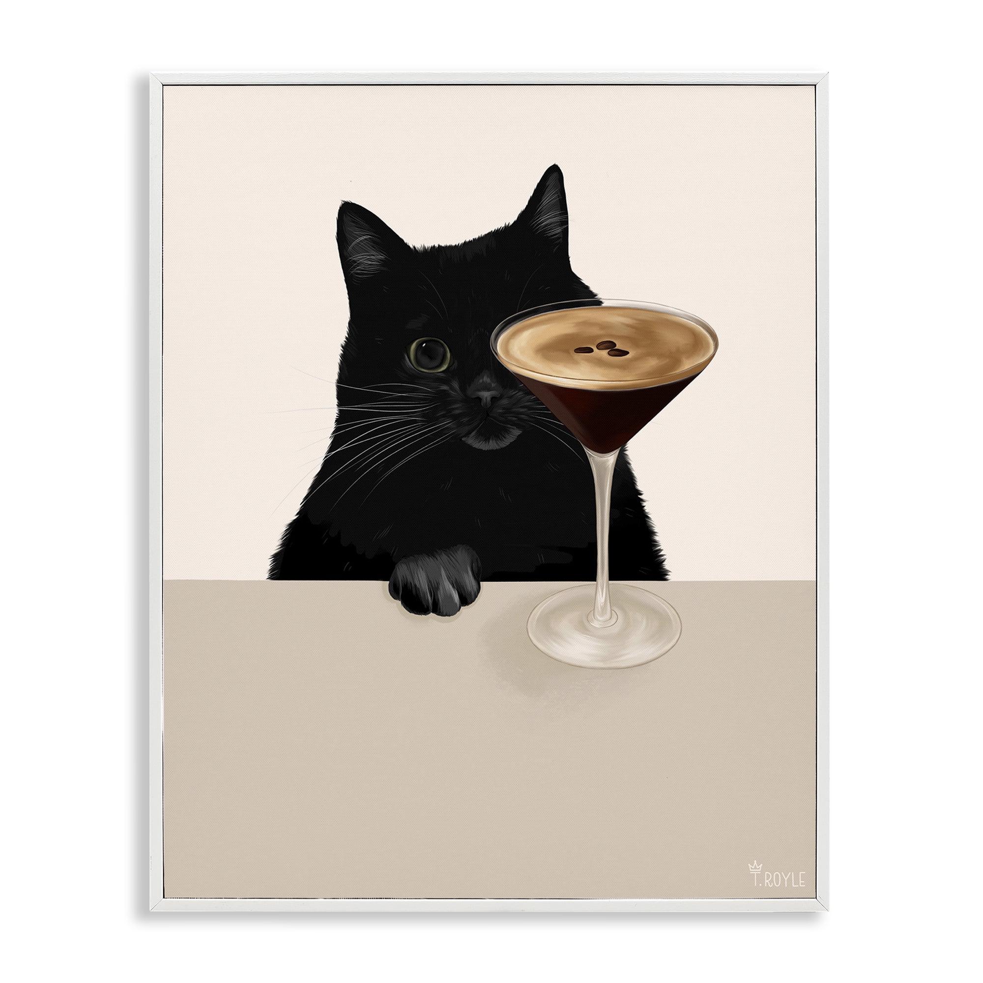 Cat & Espresso Martini Art by Tara Royle